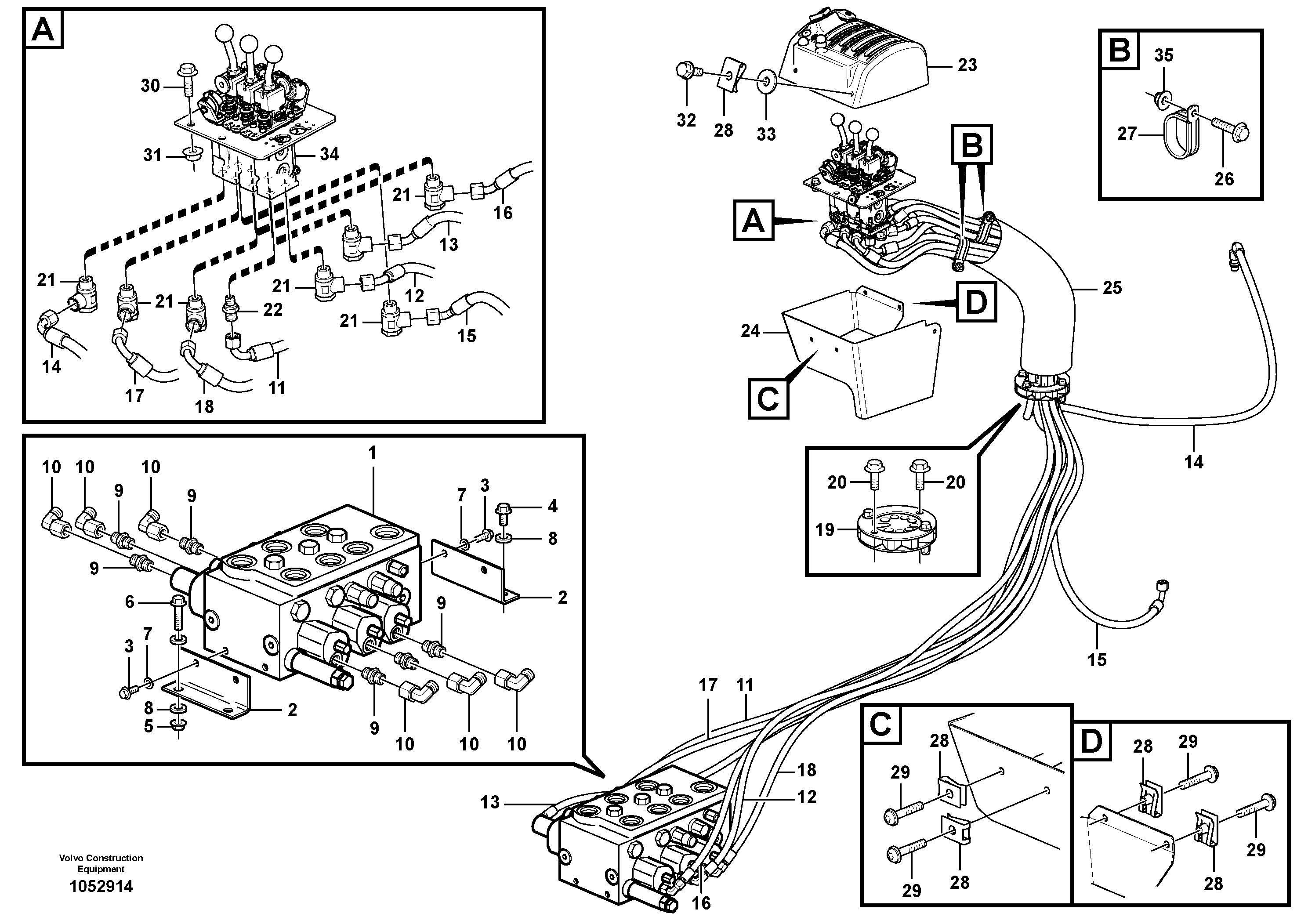 Схема запчастей Volvo L45F - 86290 Control lines L45F
