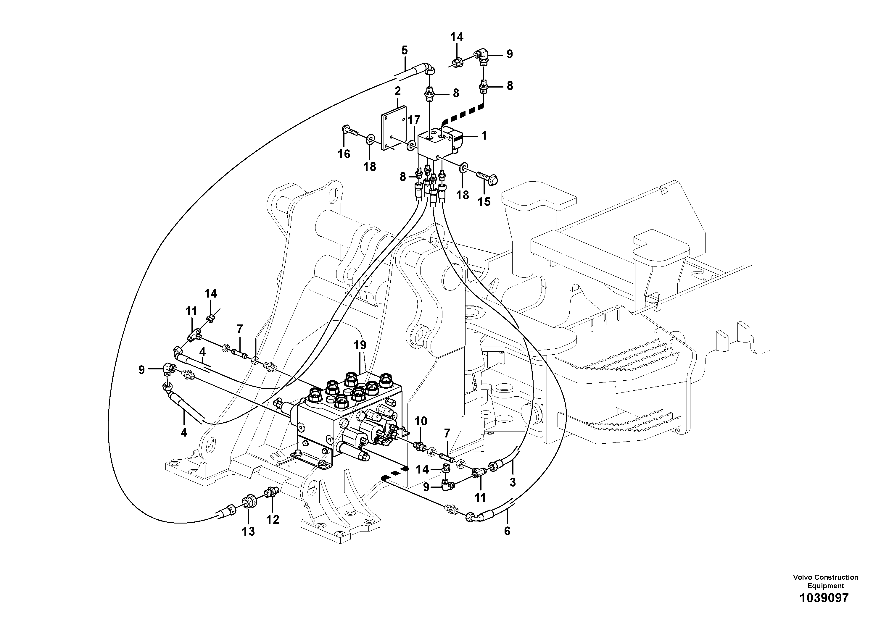 Схема запчастей Volvo L45F - 9286 Hydraulic function - Nr. 3 L45F