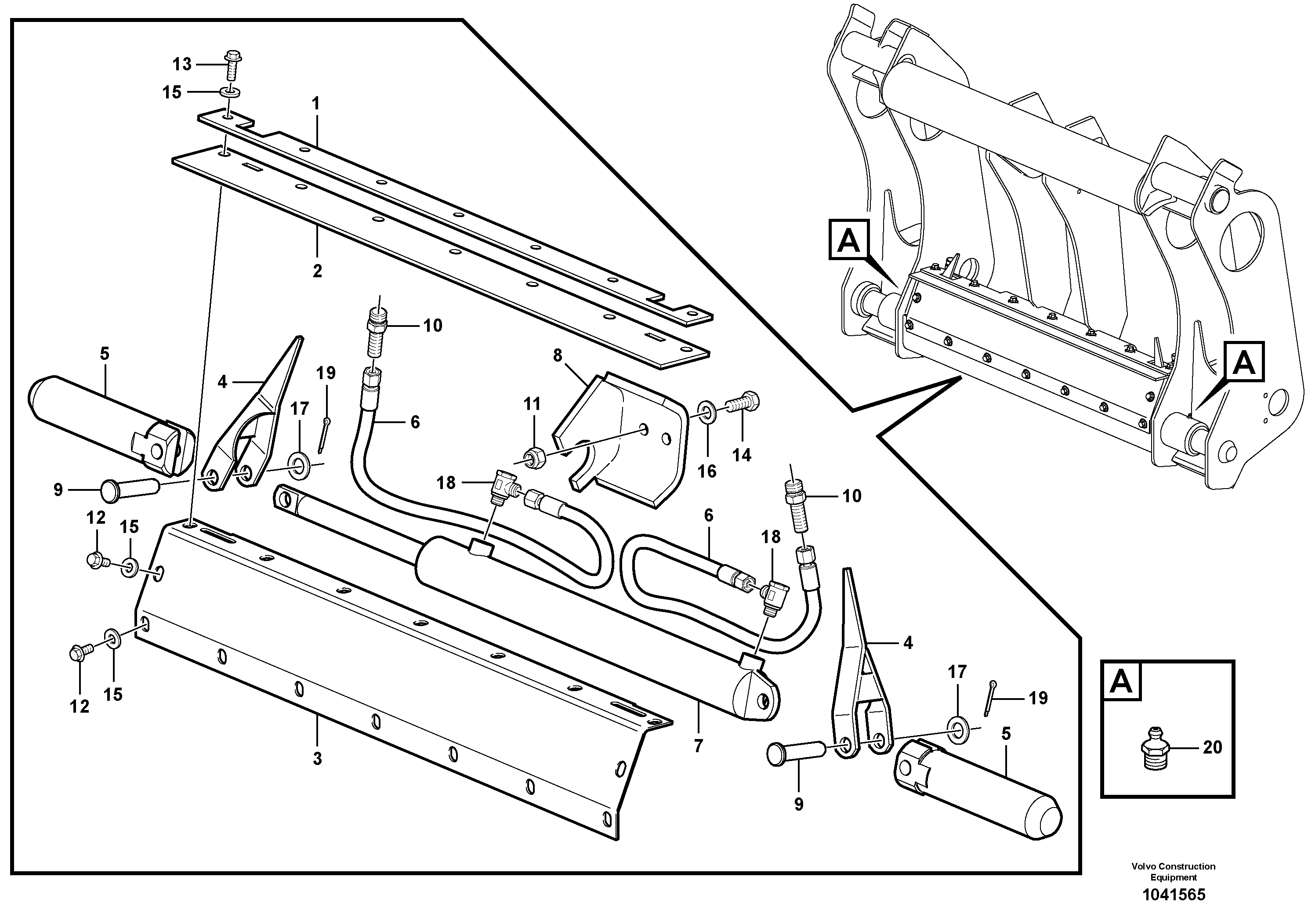Схема запчастей Volvo L45F - 52633 Attachment bracket L45F