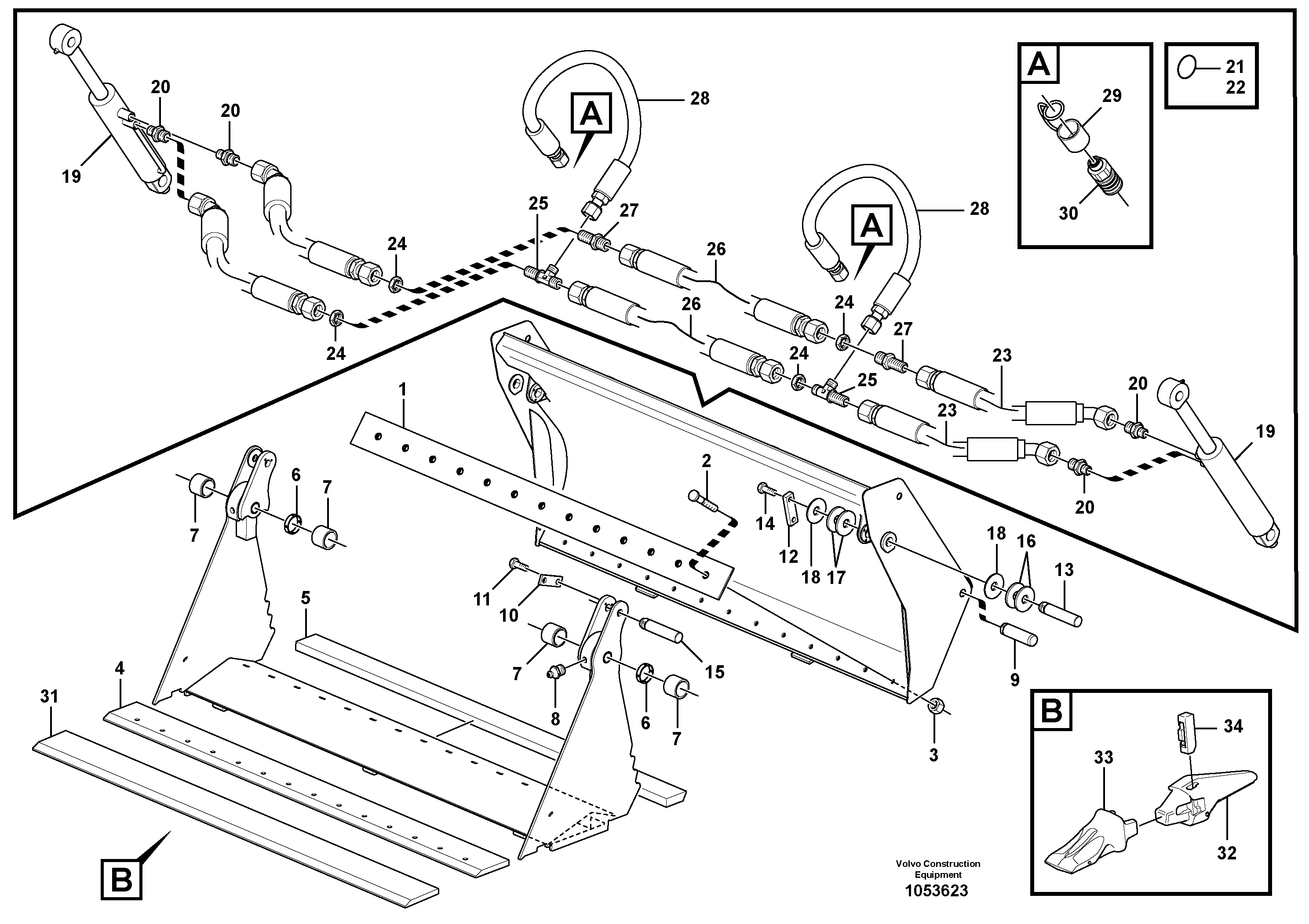 Схема запчастей Volvo L45F - 17541 Multi-purpose bucket L45F