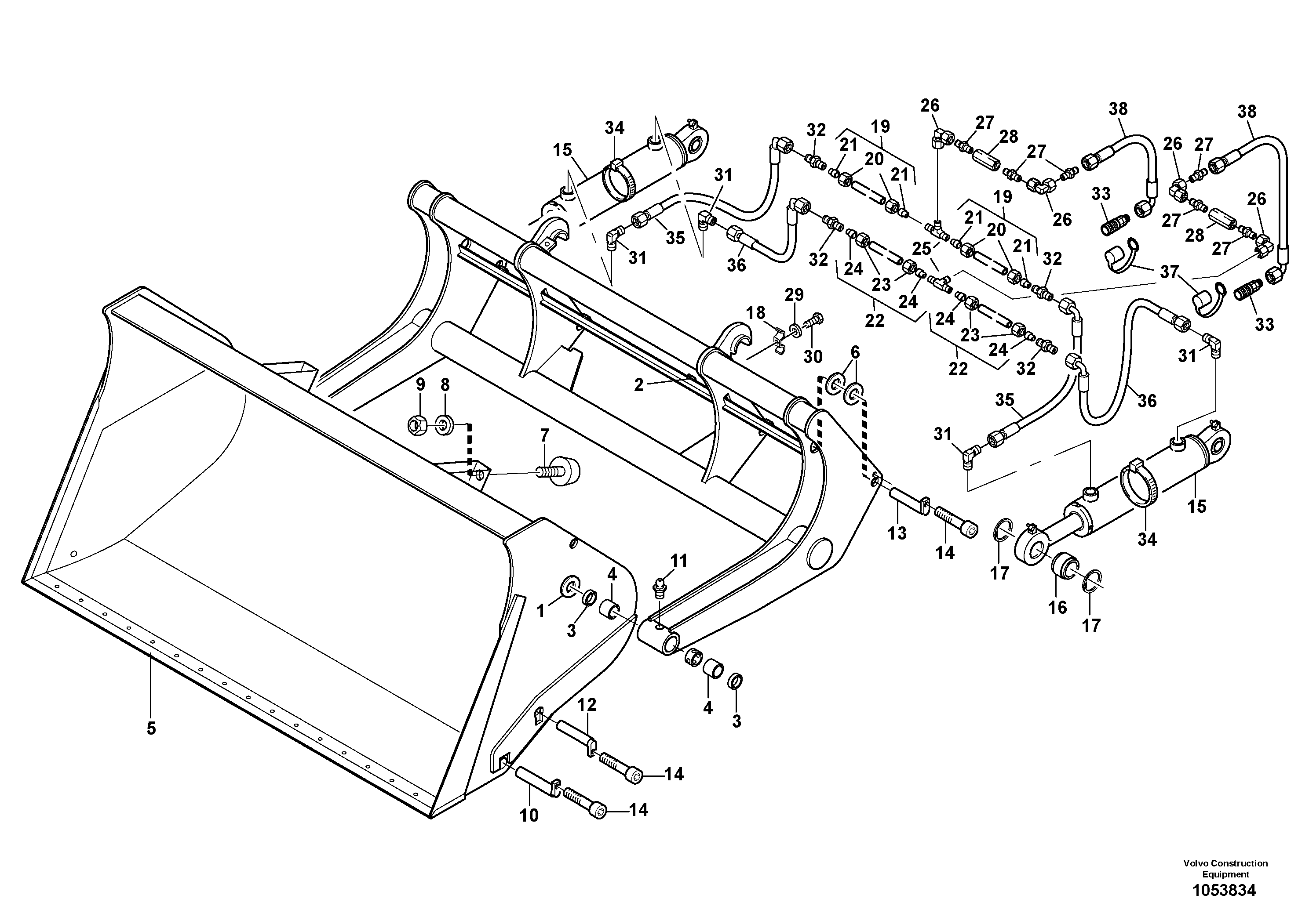Схема запчастей Volvo L45F - 37234 High-tipping bucket L45F