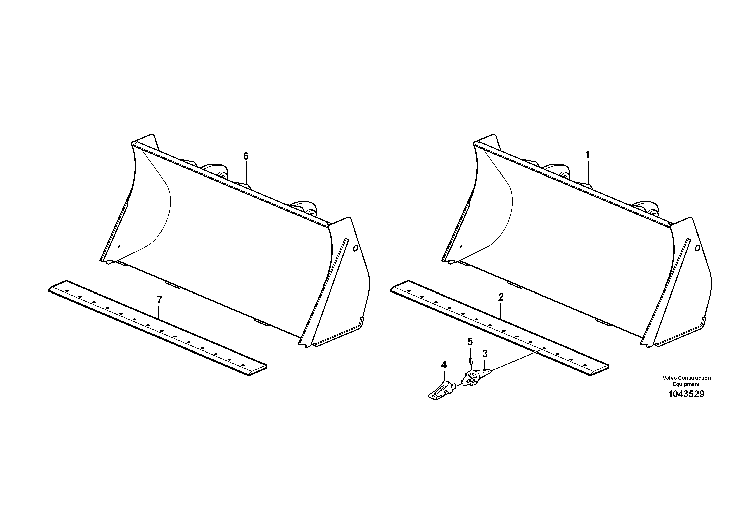 Схема запчастей Volvo L45F - 63992 Ковш L45F