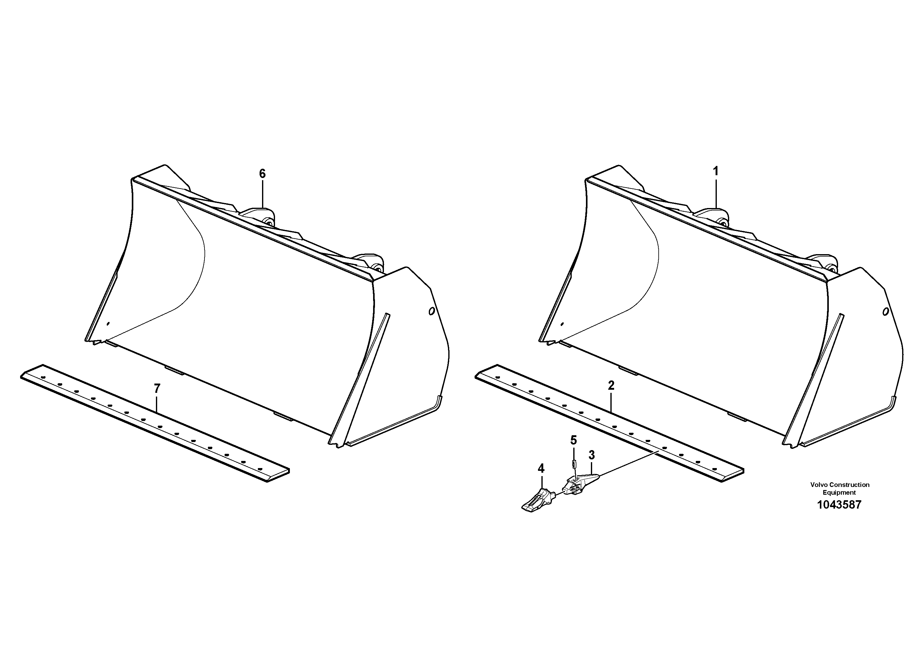 Схема запчастей Volvo L45F - 65993 Ковш L45F