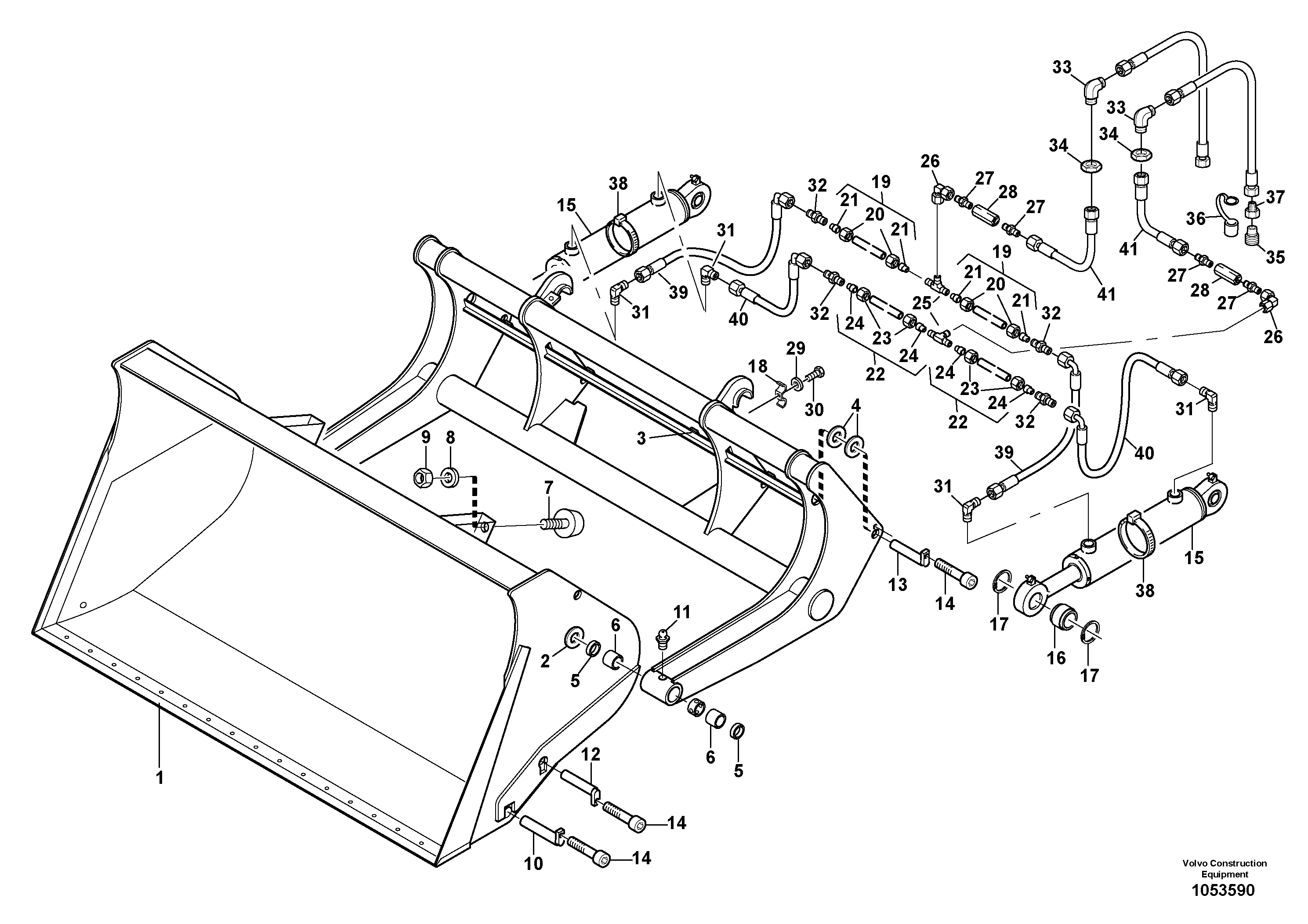 Схема запчастей Volvo L45F - 87094 High-tipping bucket L45F