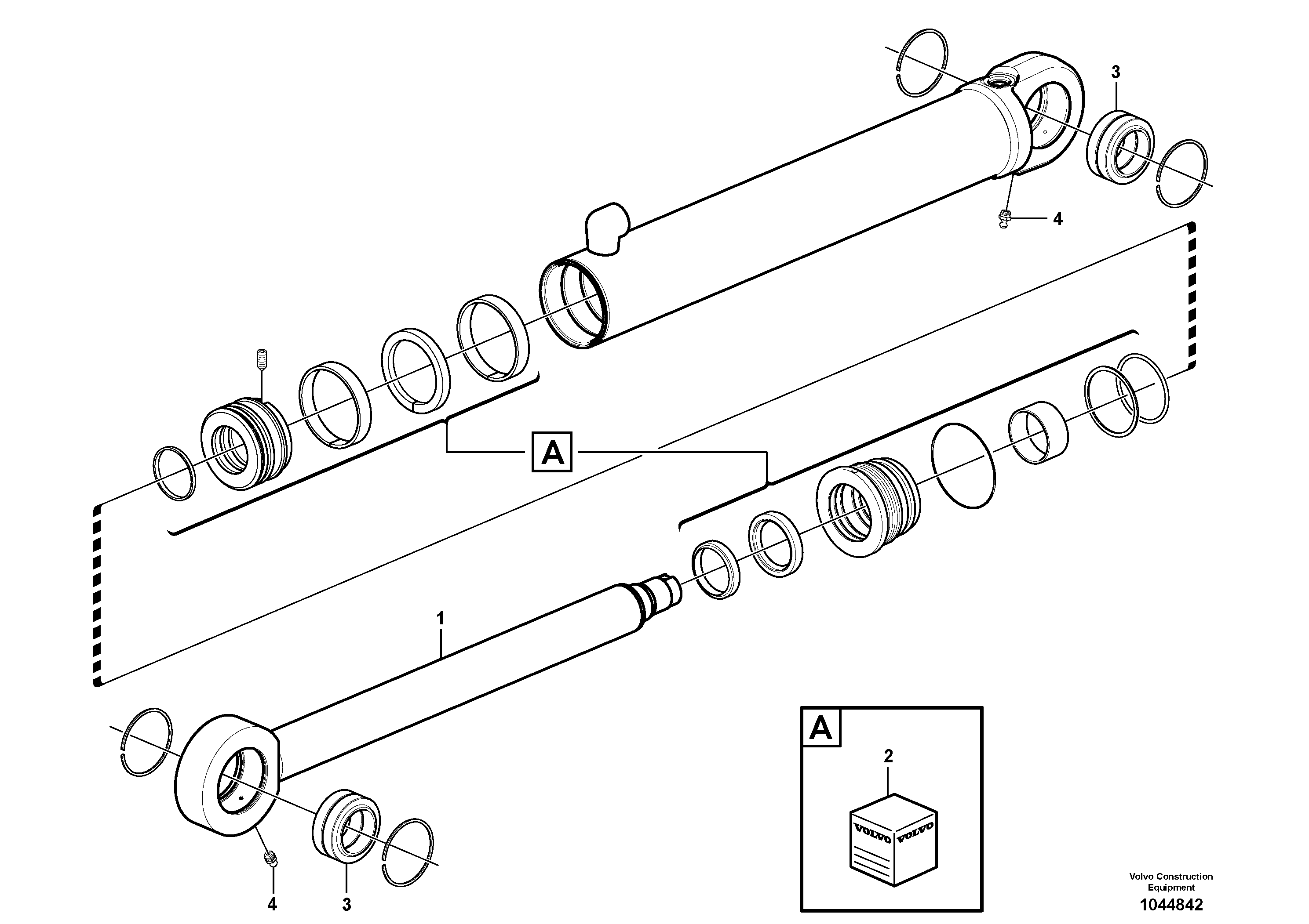 Схема запчастей Volvo L45F - 41764 Гидроцилиндр (цилиндр) подъемный L45F