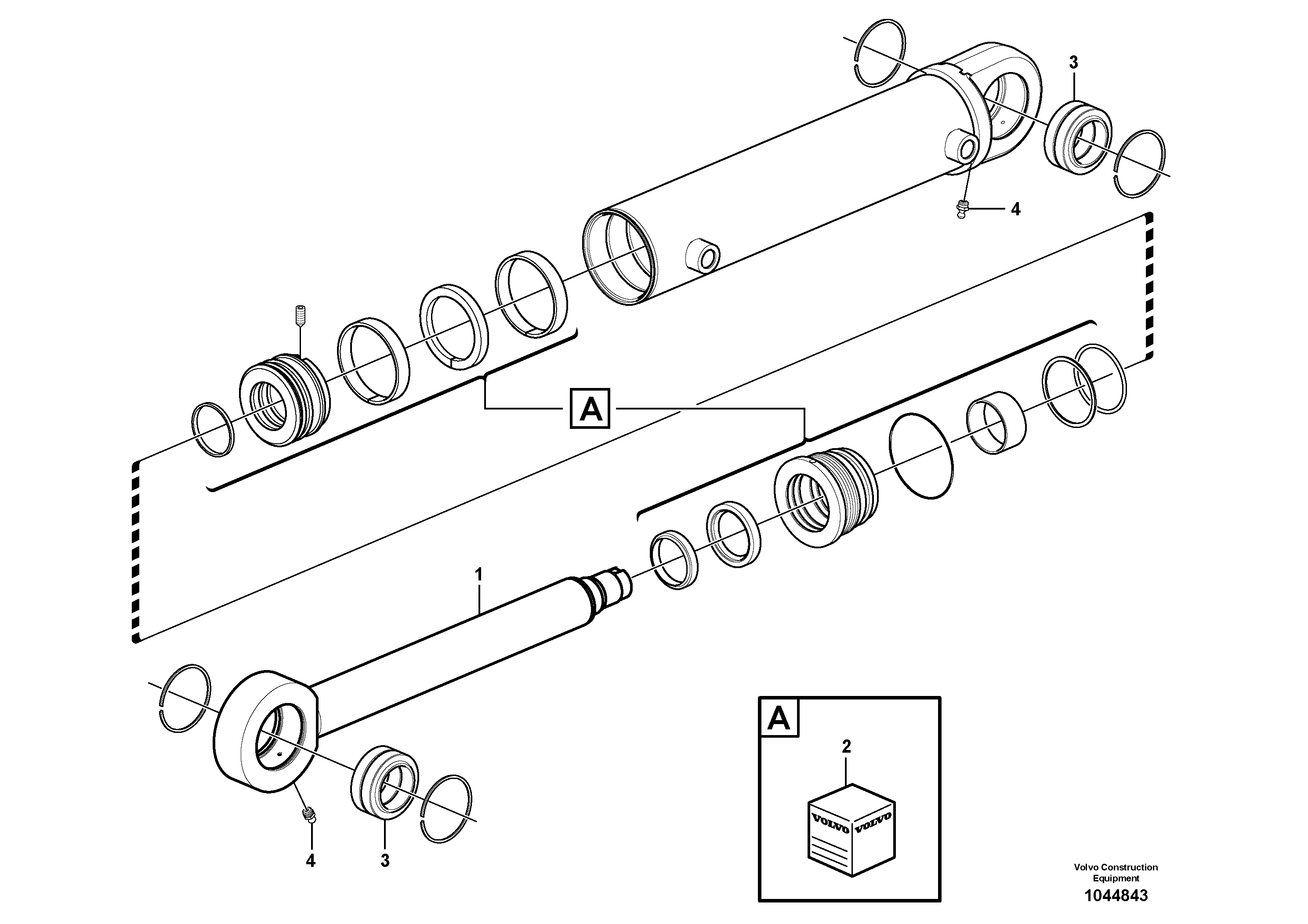 Схема запчастей Volvo L45F - 41773 Hydraulic cylinder, tilt L45F