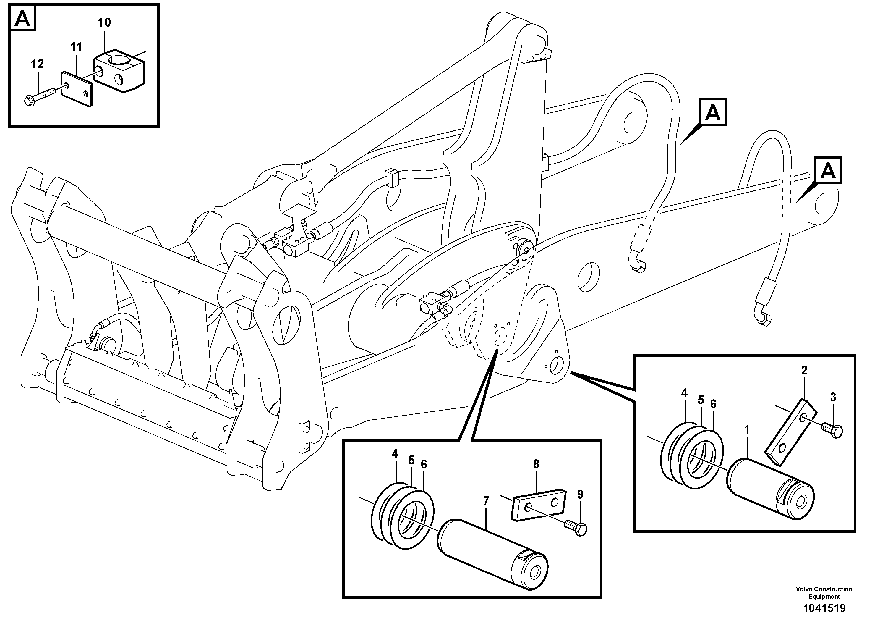 Схема запчастей Volvo L45F - 53485 Assemble attachment bracket L45F