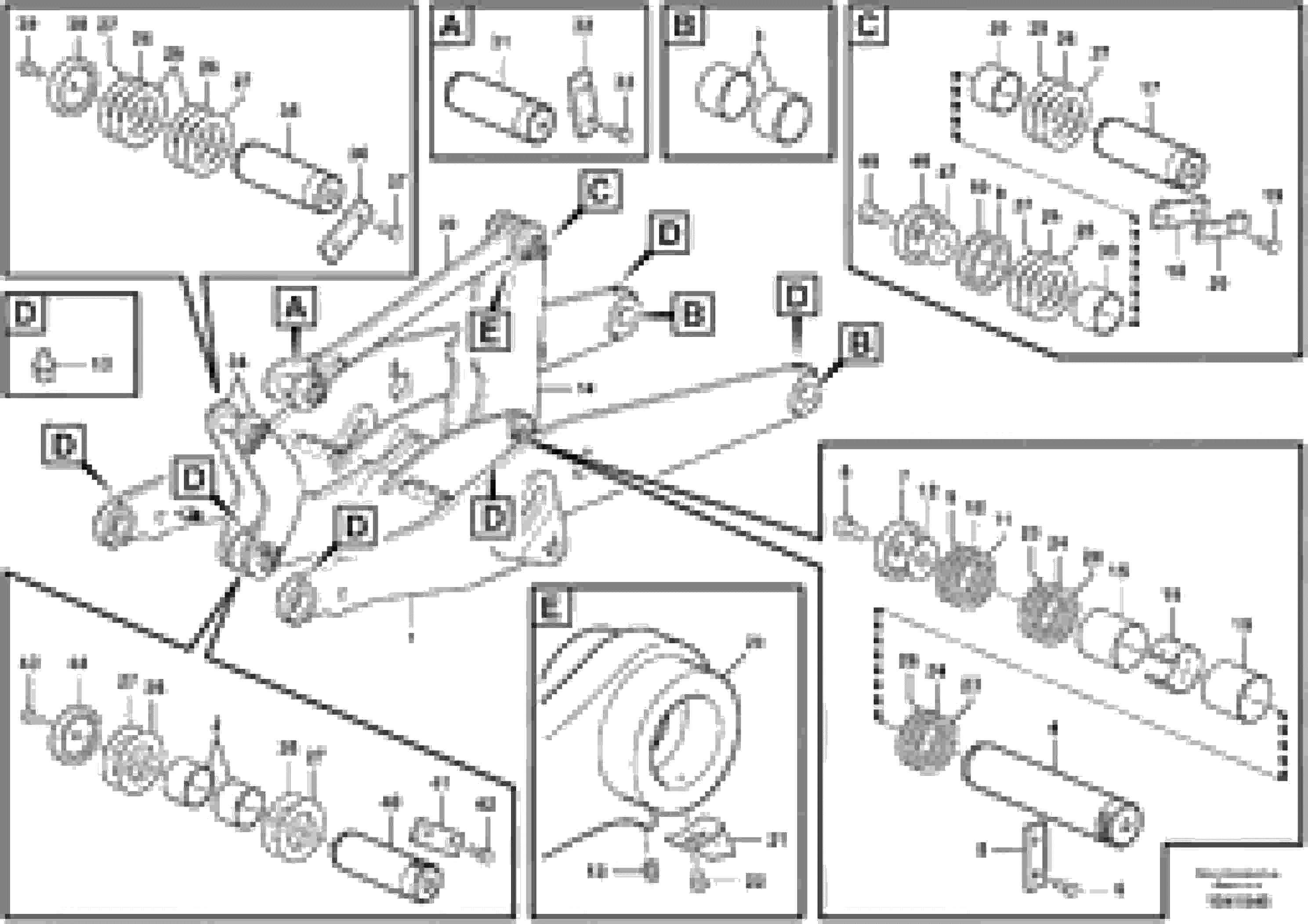 Схема запчастей Volvo L45F - 56854 Lifting framework with assembly parts L45F