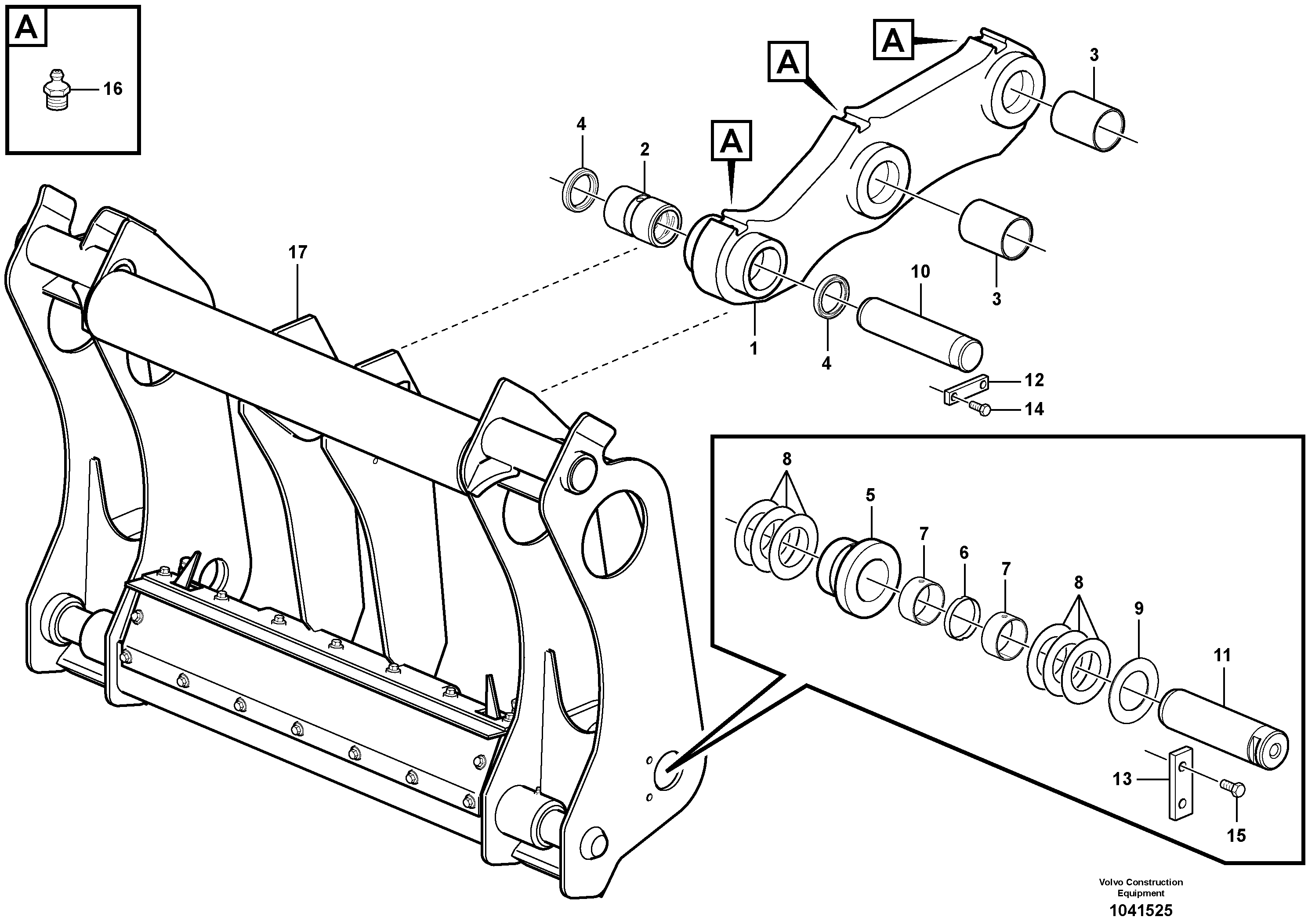 Схема запчастей Volvo L45F - 60329 Assemble attachment bracket L45F