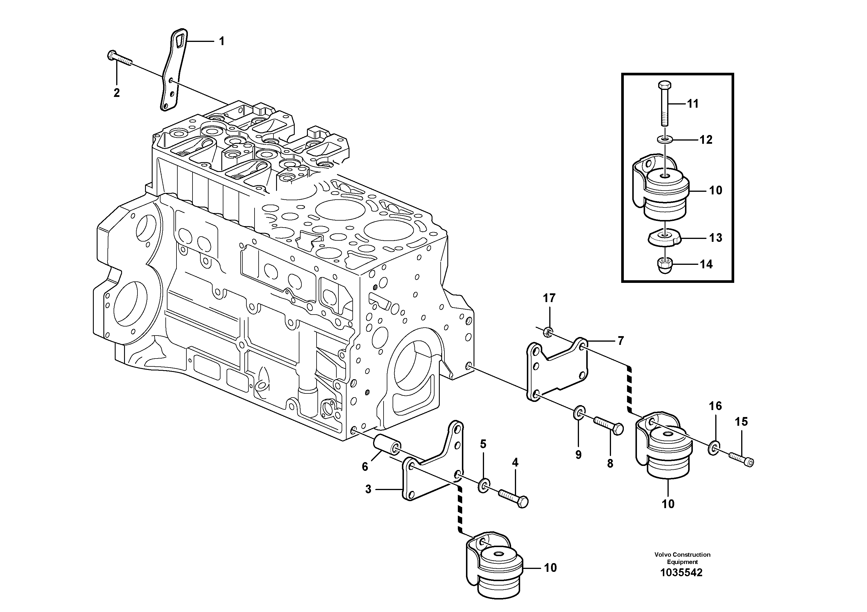Схема запчастей Volvo L45F - 39665 Установка двигателя L45F