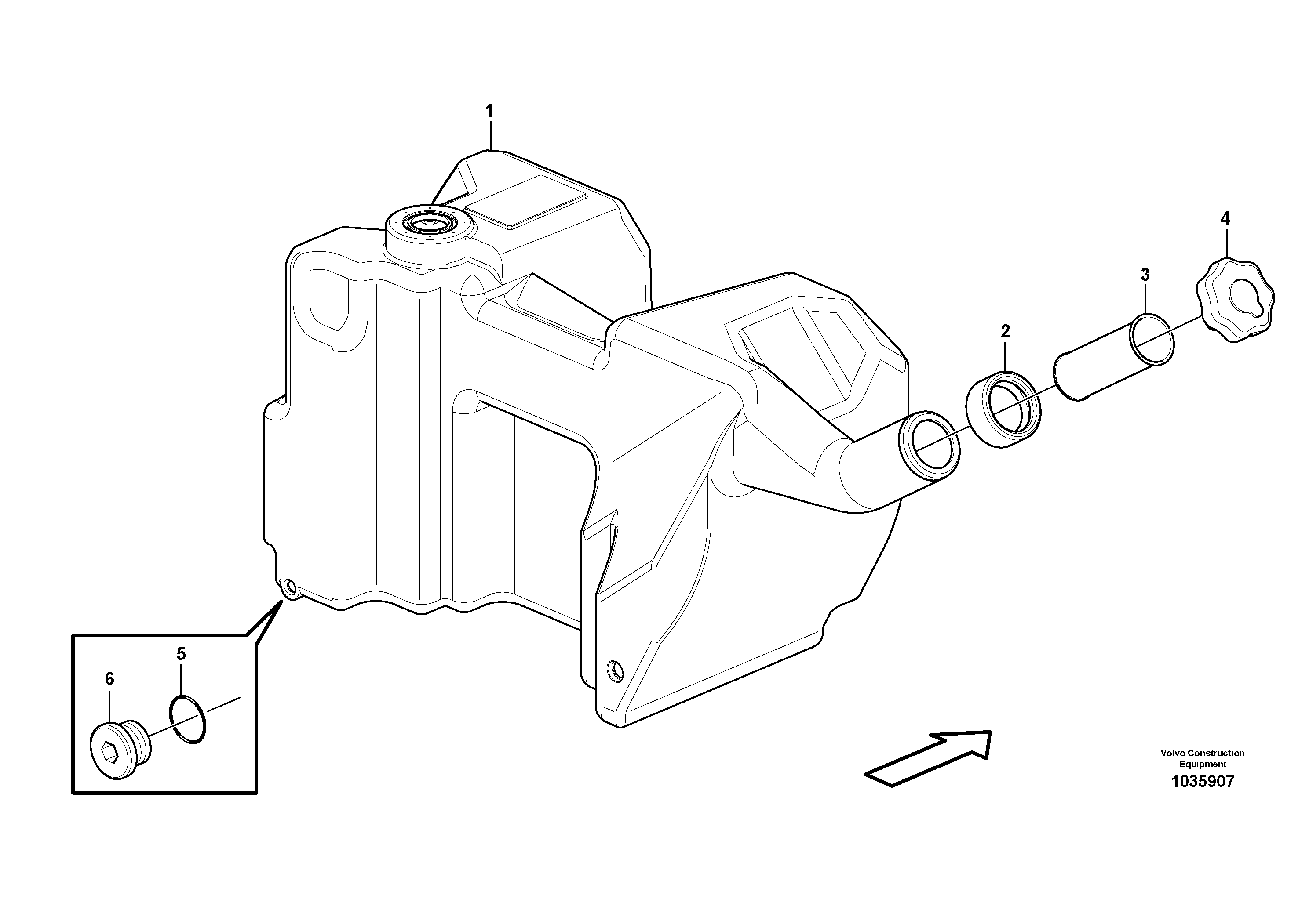 Схема запчастей Volvo L45F - 59175 Топливный бак (бензобак) L45F