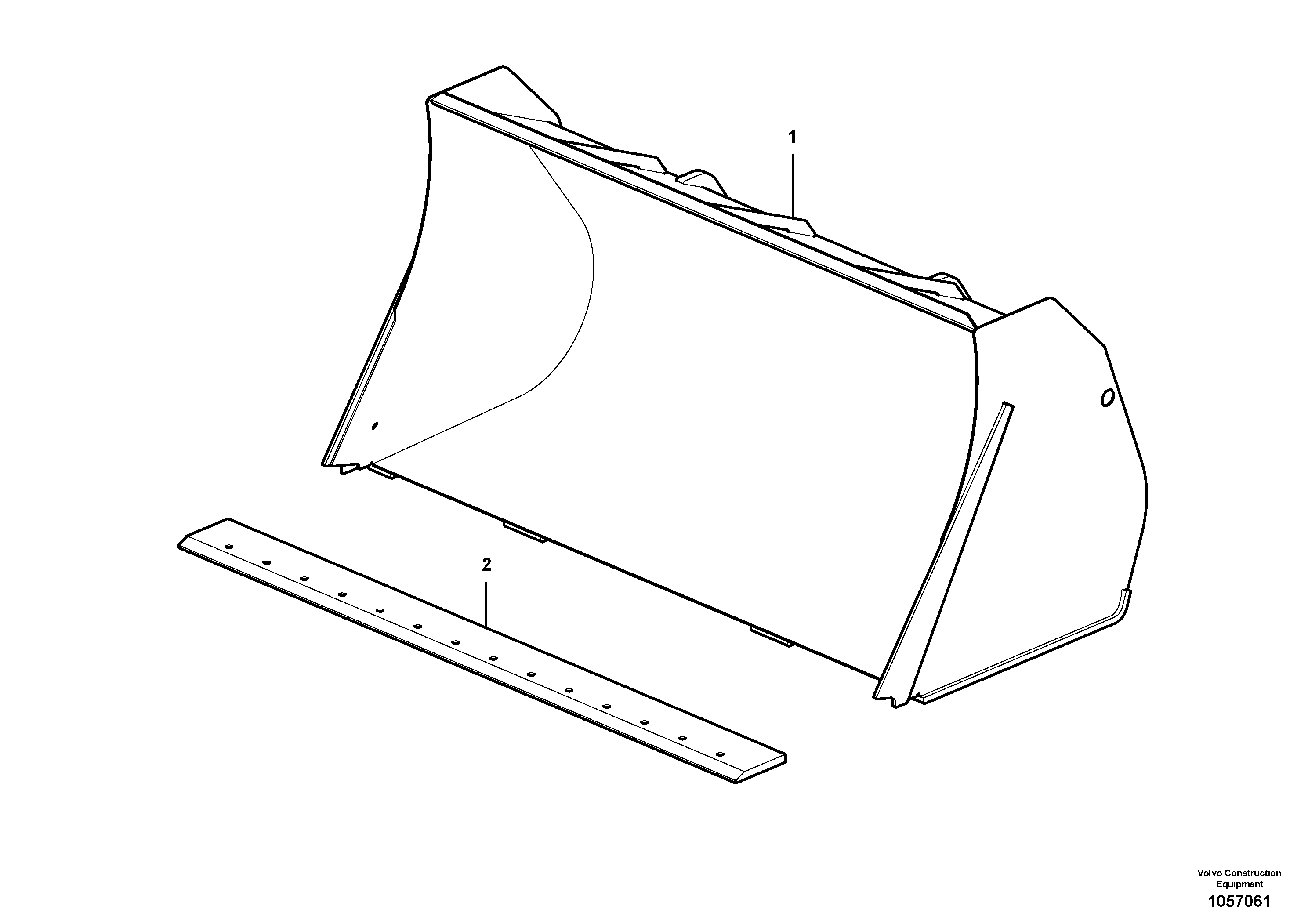 Схема запчастей Volvo L45F - 98255 Bucket, straight lip without teeth ATTACHMENTS ATT. COMPACT WHEEL LOADERS GEN. F