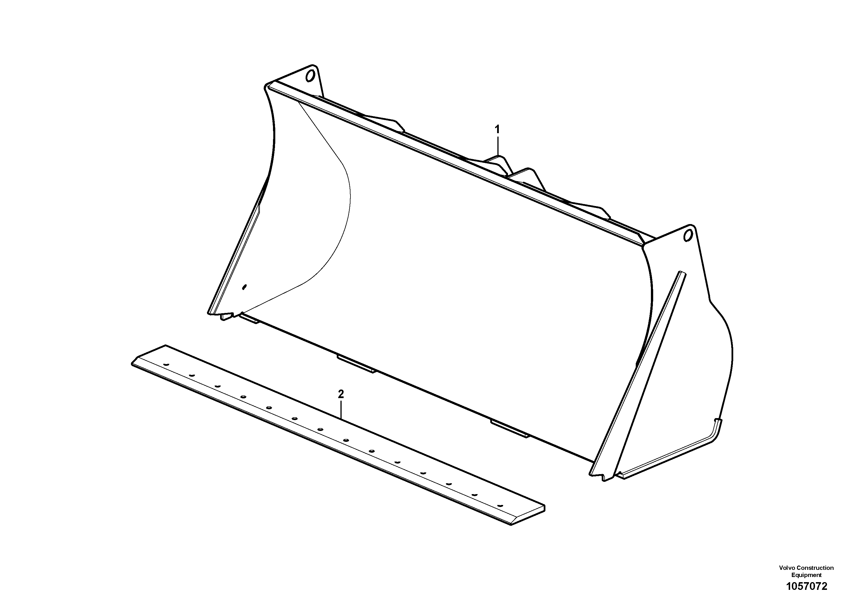 Схема запчастей Volvo L45F - 98872 Bucket, straight lip without teeth ATTACHMENTS ATT. COMPACT WHEEL LOADERS GEN. F
