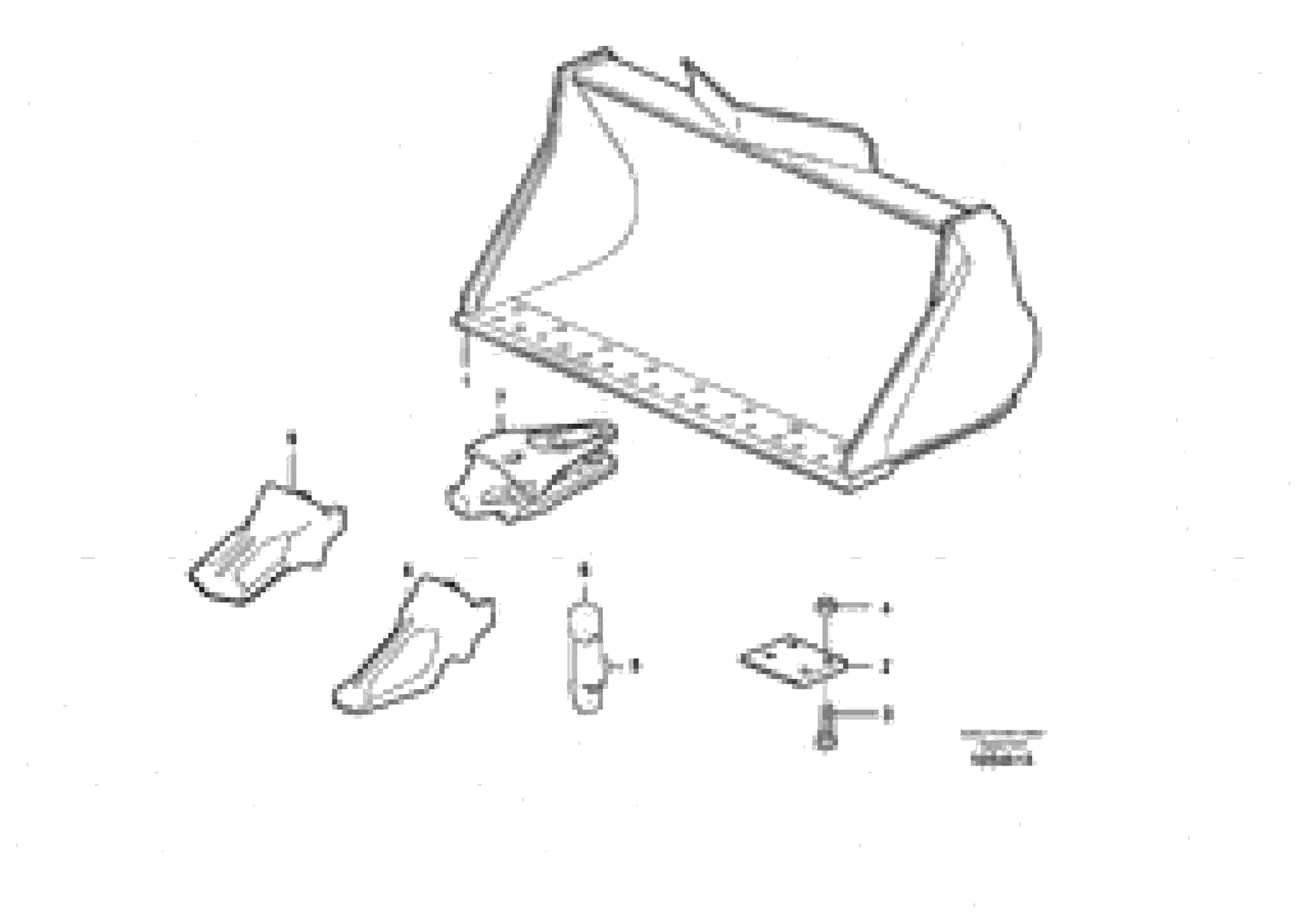 Схема запчастей Volvo L50F - 106722 Bucket, straight lip, alt. edge savers or teeth ATTACHMENTS ATT. COMPACT WHEEL LOADERS GEN. F