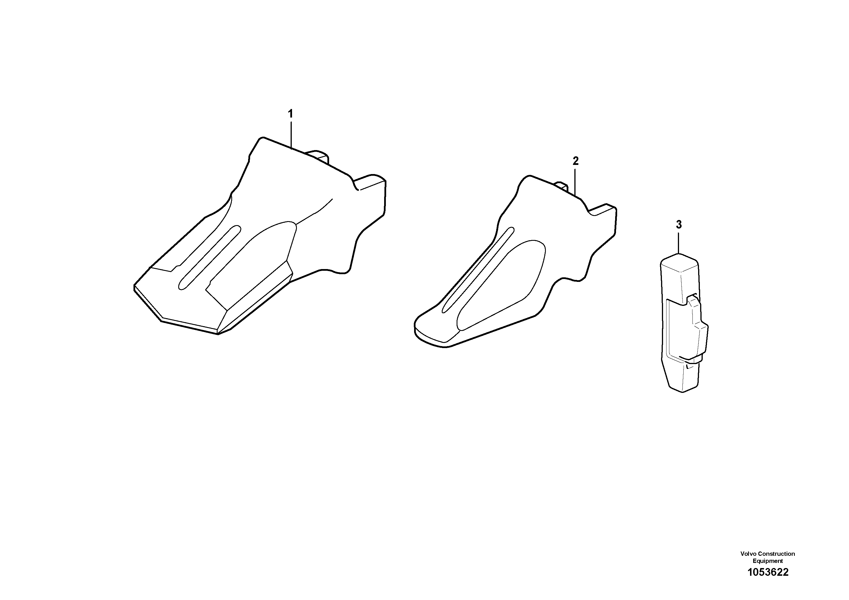 Схема запчастей Volvo L50F - 100309 Зуб ковша ATTACHMENTS ATT. COMPACT WHEEL LOADERS GEN. F