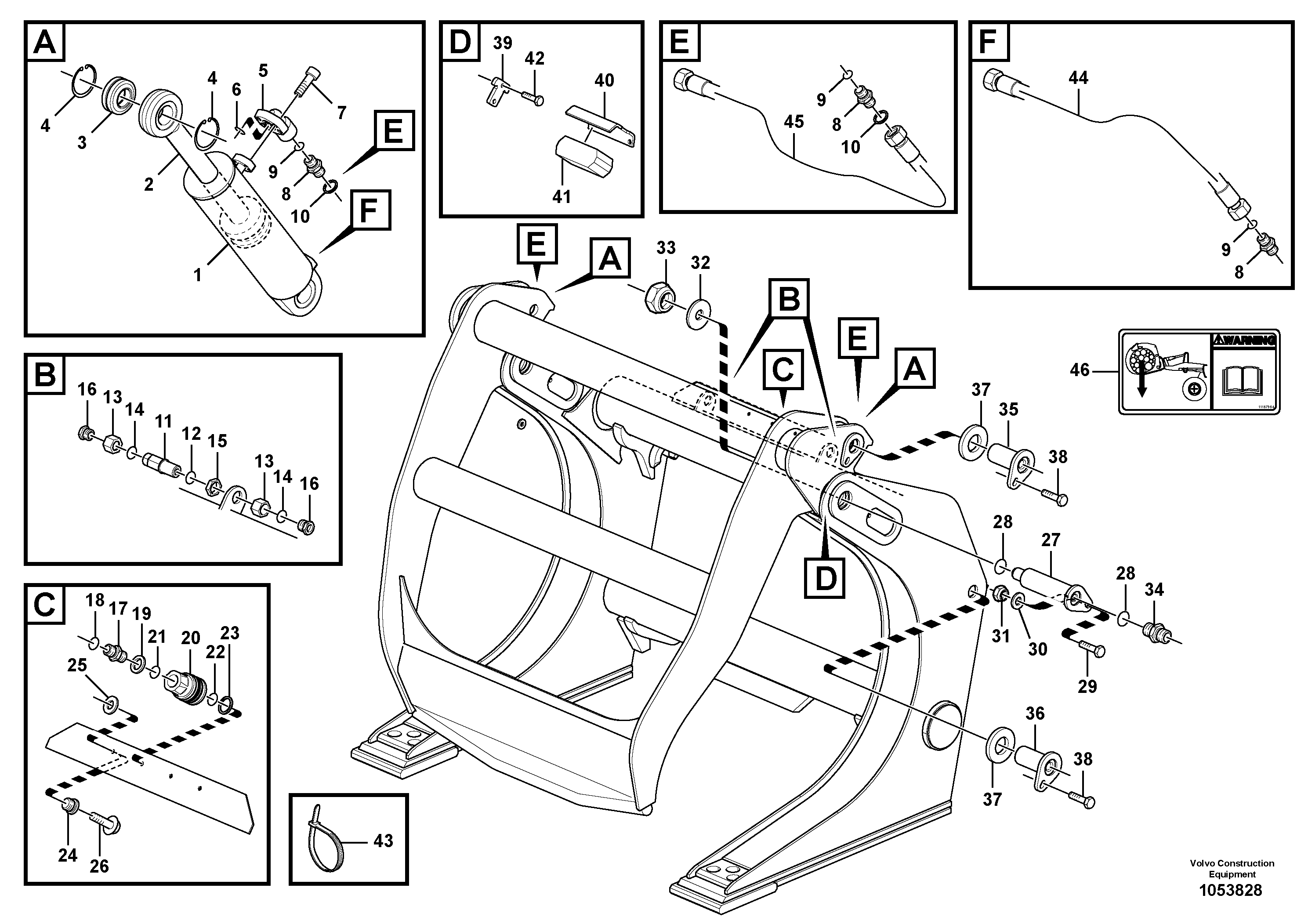 Схема запчастей Volvo L50F - 106852 Timber handling tool ATTACHMENTS ATT. COMPACT WHEEL LOADERS GEN. F