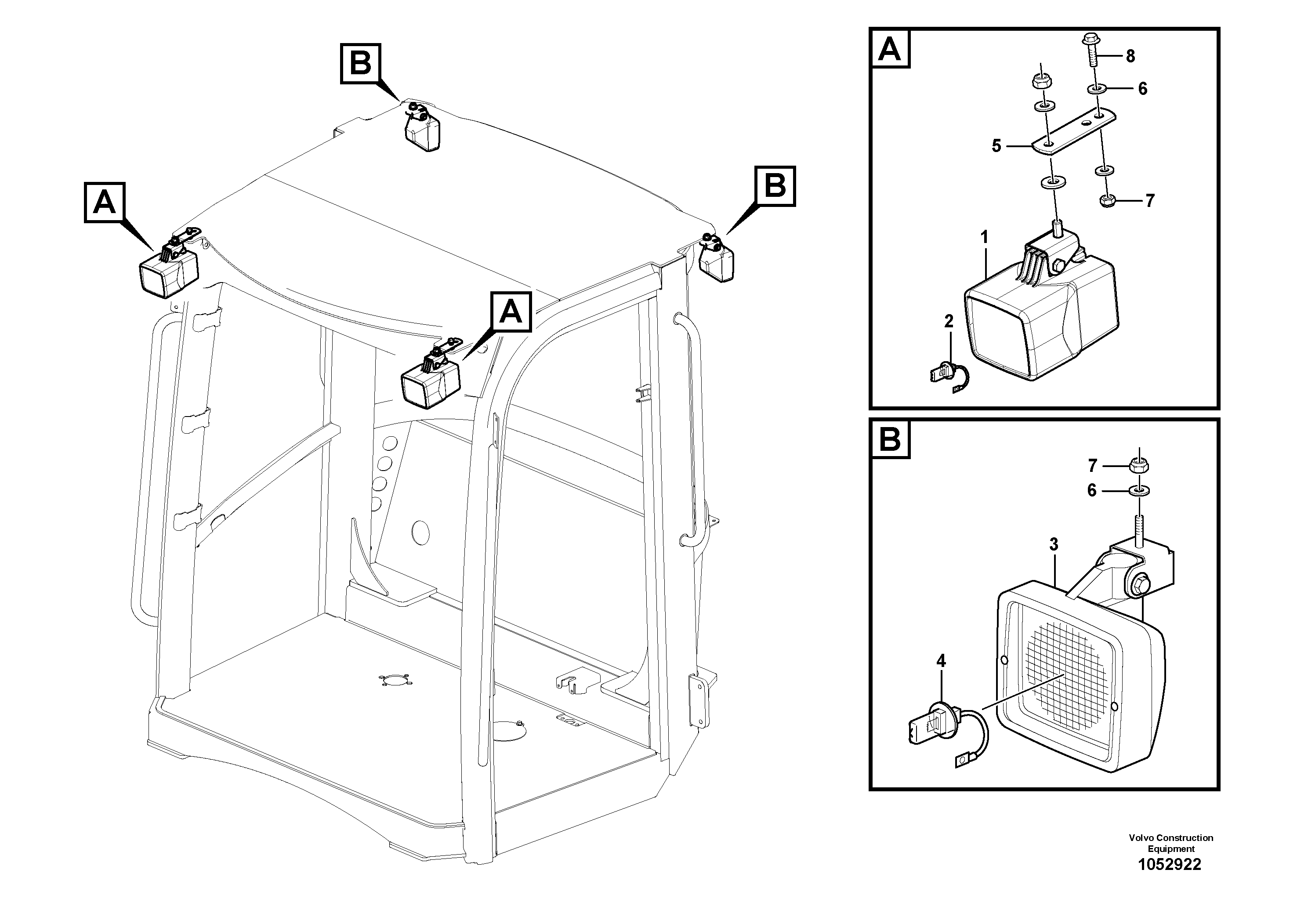 Схема запчастей Volvo L50F - 63911 Work lights L50F