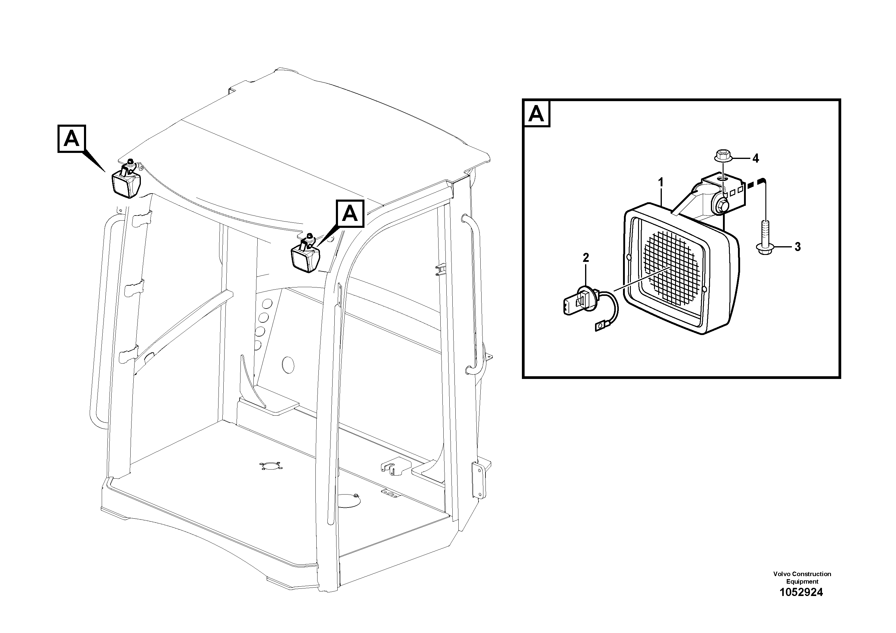 Схема запчастей Volvo L50F - 63912 Work lights L50F