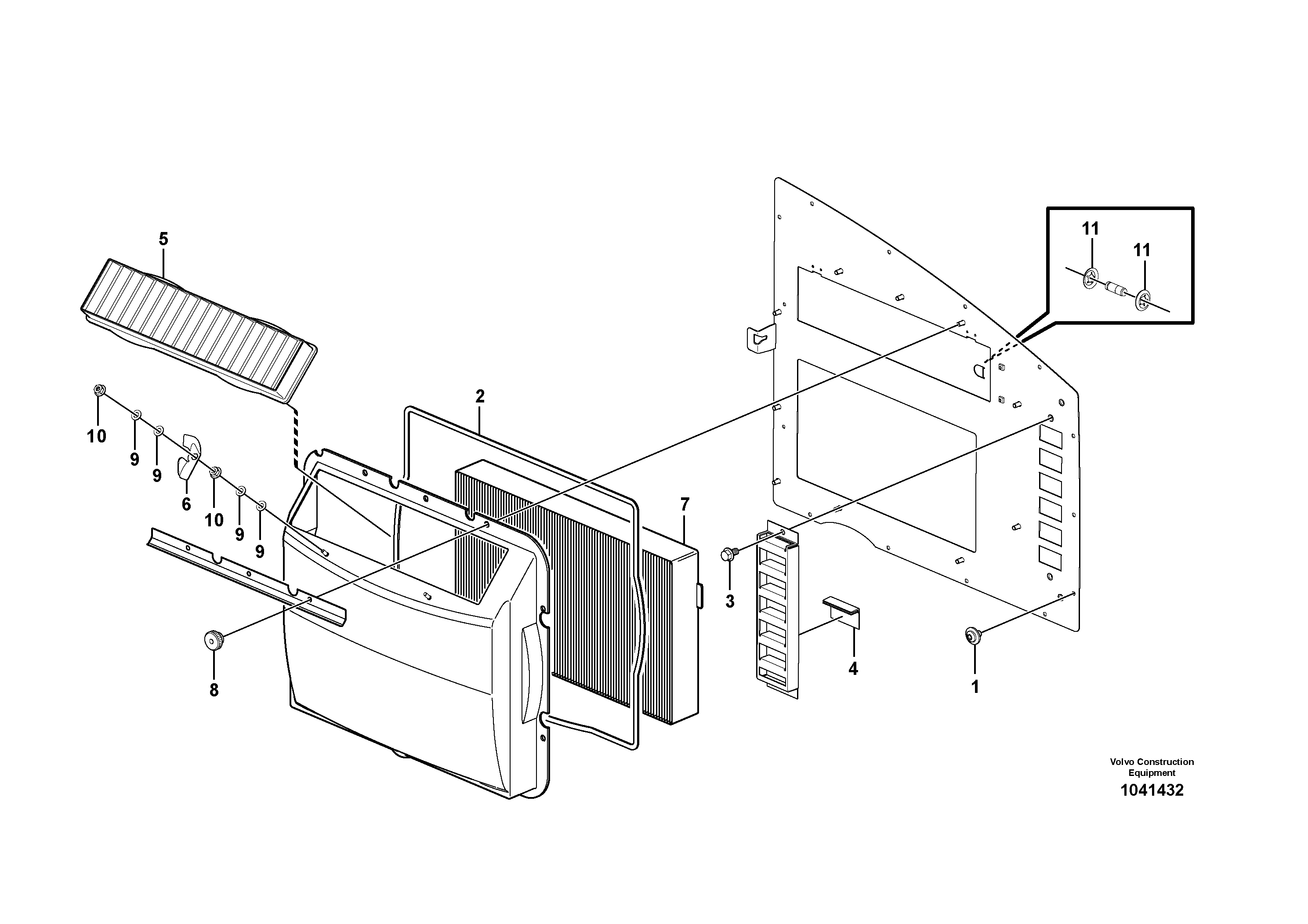 Схема запчастей Volvo L50F - 59468 Air filter L50F