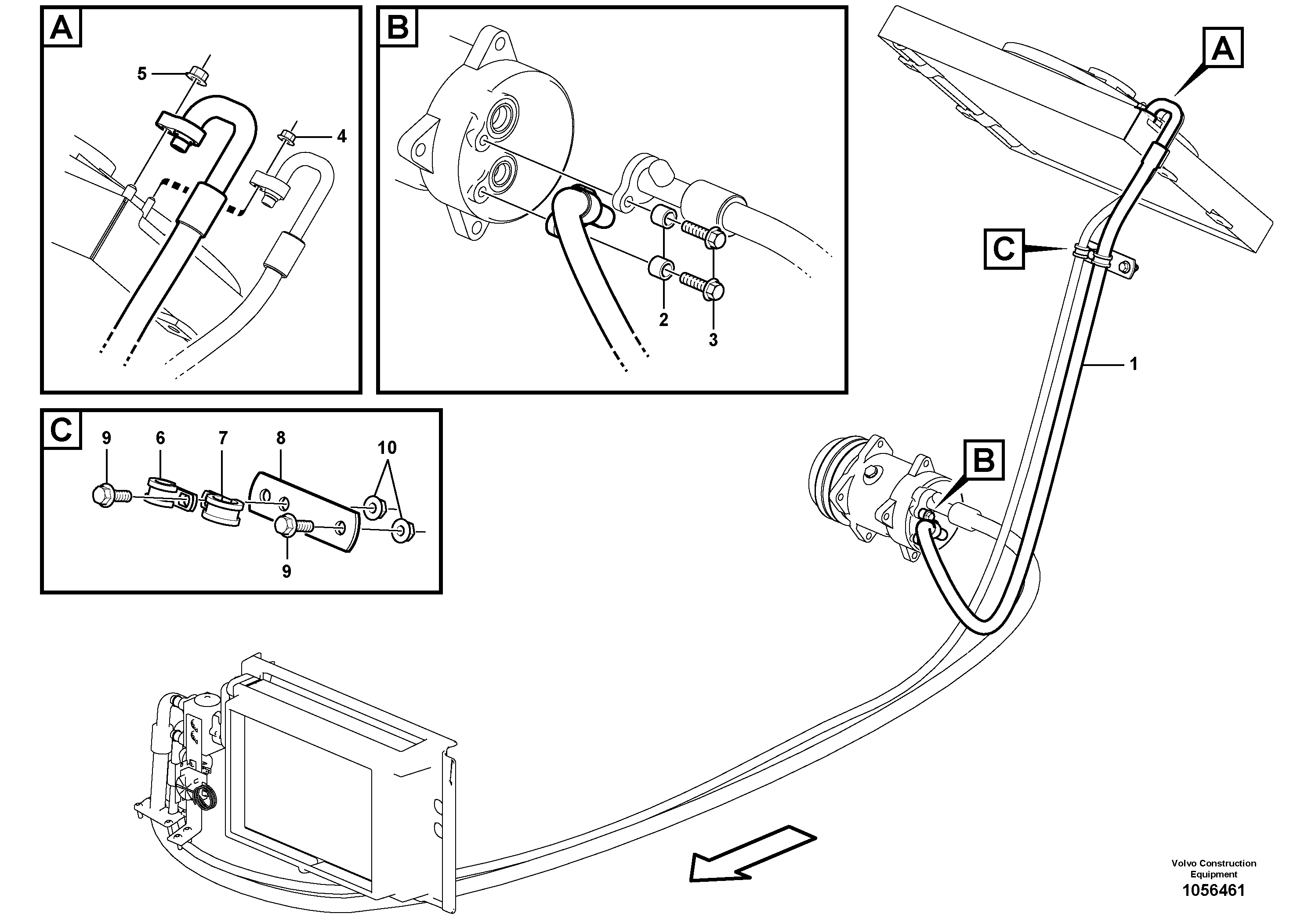 Схема запчастей Volvo L20F - 89703 Pipes - Air-conditioning system L20F