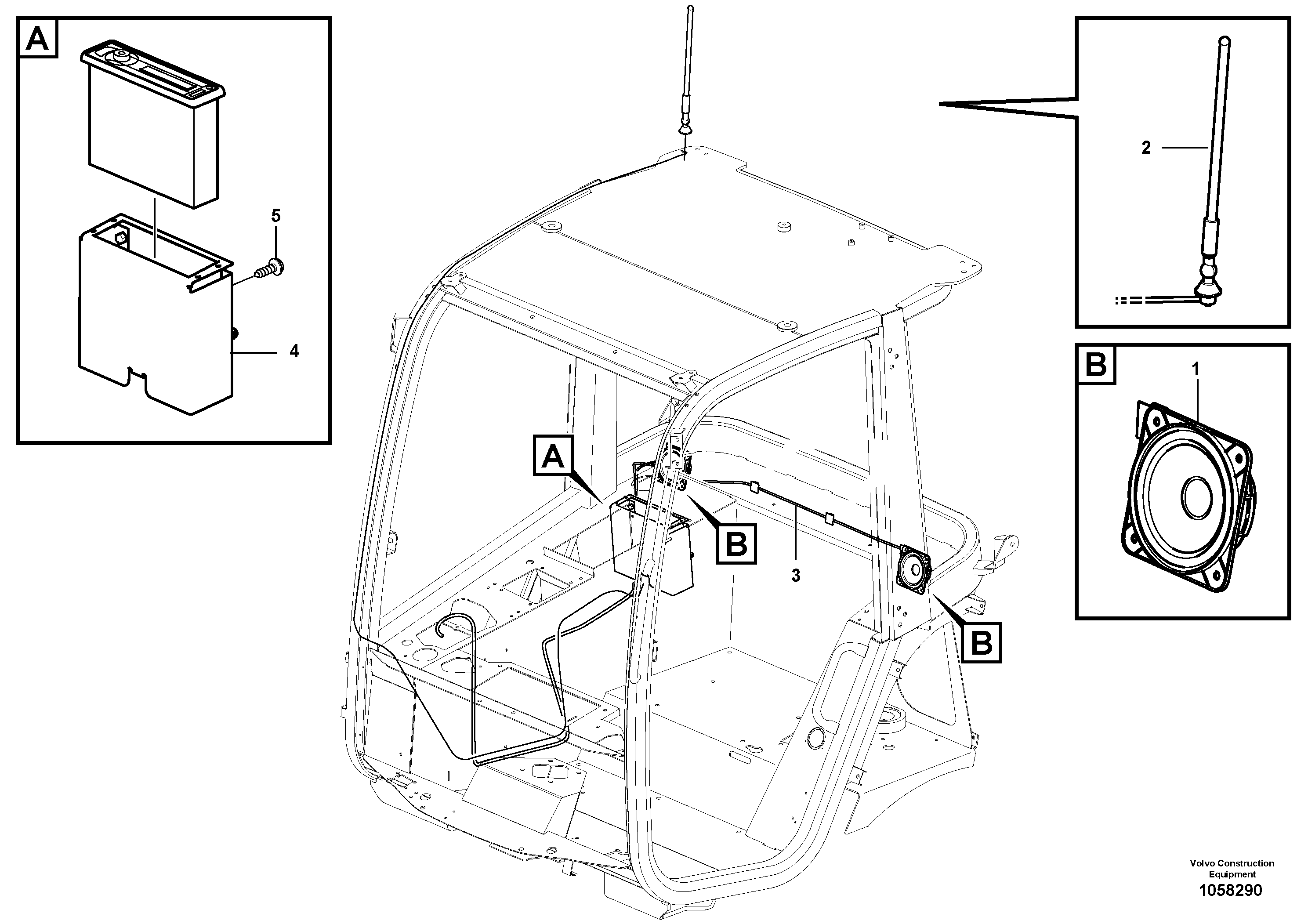 Схема запчастей Volvo L20F - 96925 Radio installation L20F
