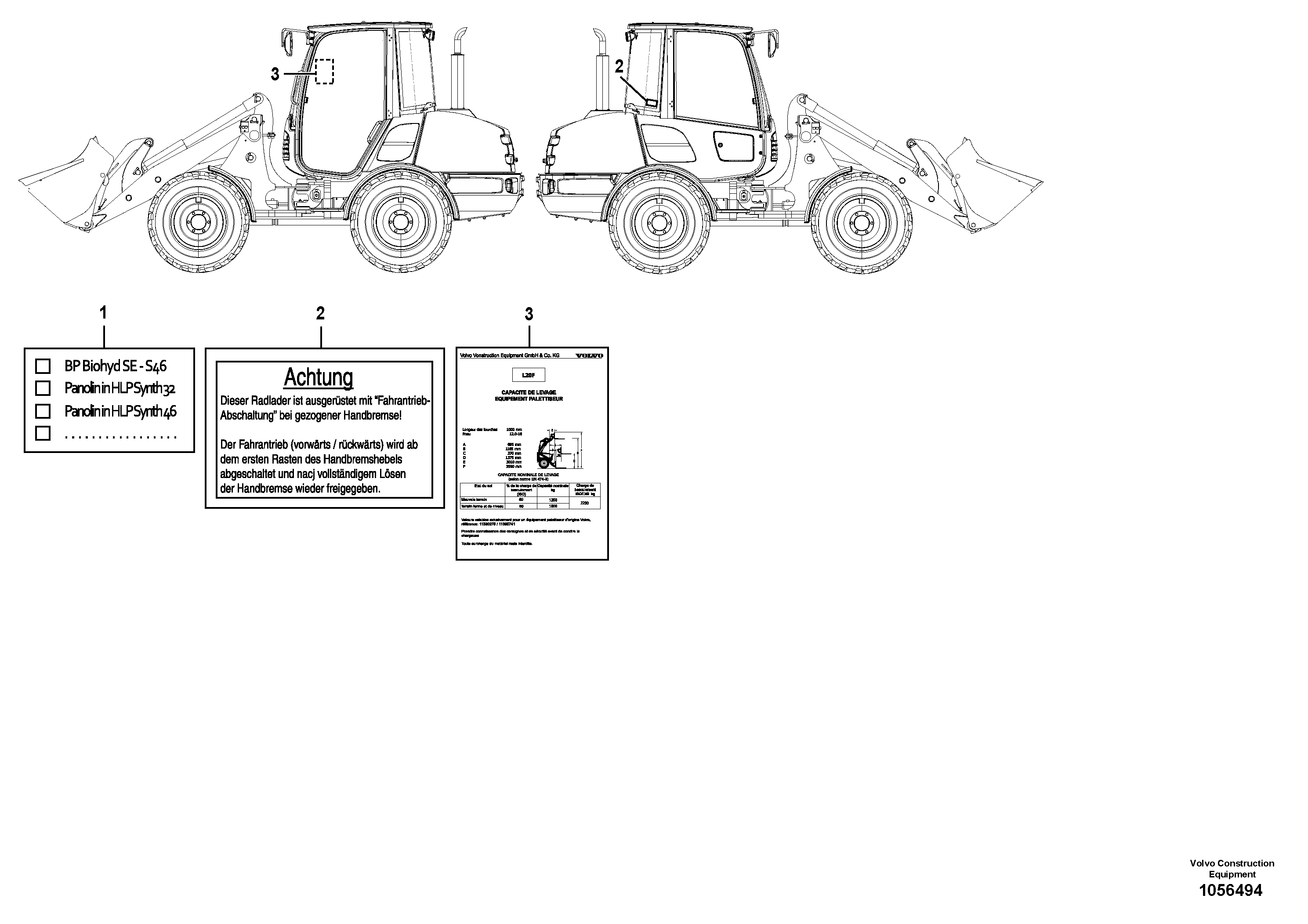 Схема запчастей Volvo L20F - 101483 Sign plates and decals L20F
