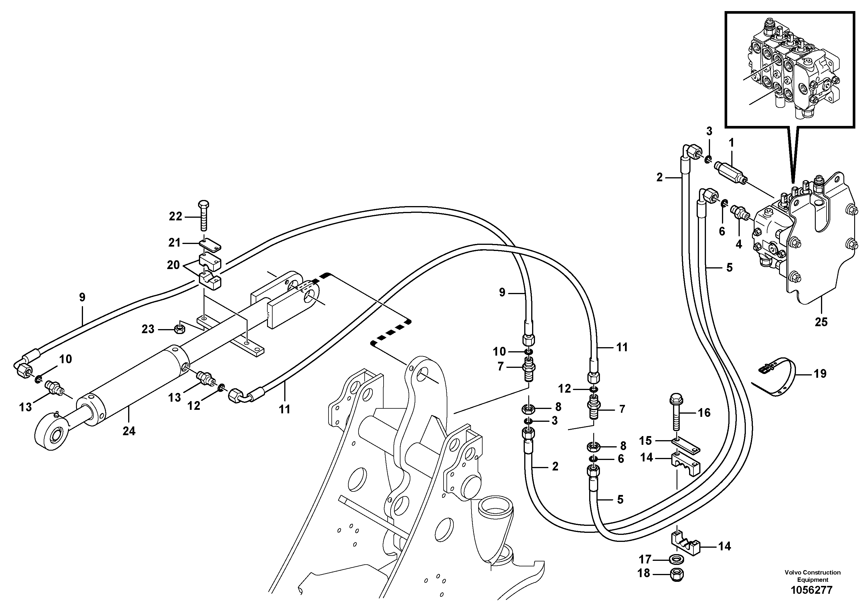 Схема запчастей Volvo L20F - 45961 Hydraulic lines - tilt hydraulic L20F