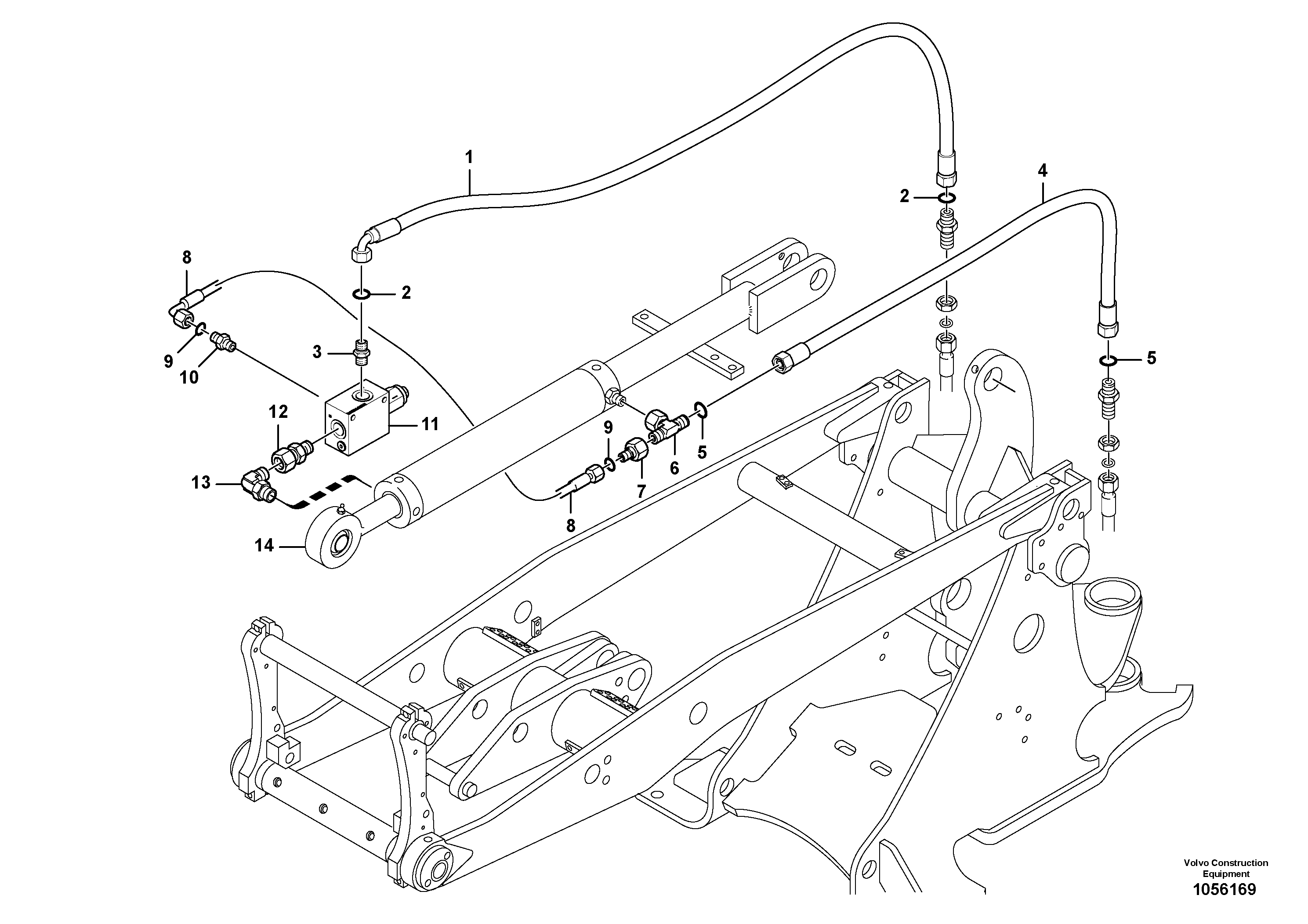 Схема запчастей Volvo L20F - 43716 Line fracture safety - Tilt L20F