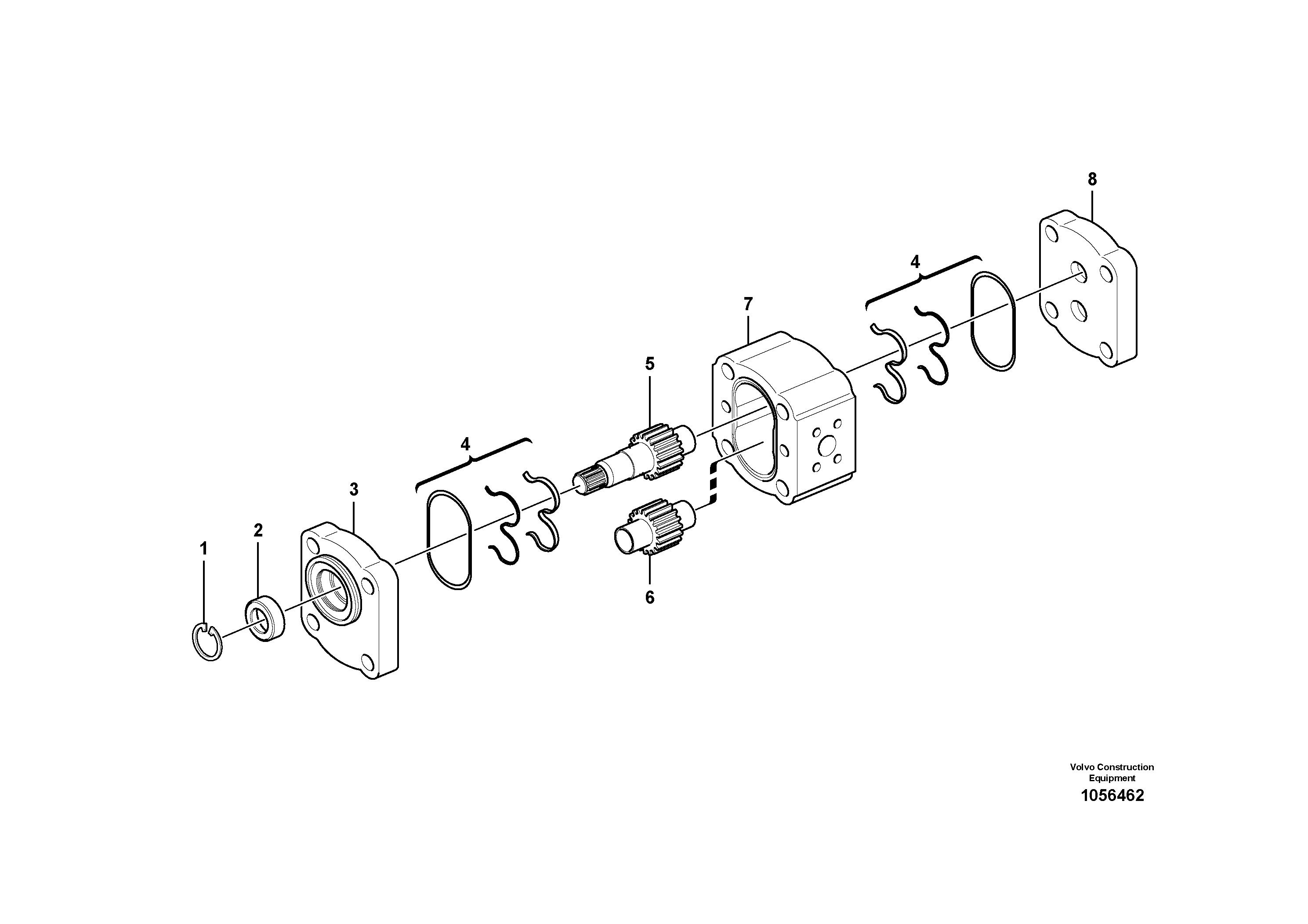 Схема запчастей Volvo L20F - 43721 Пилотный (шестерёнчатый) насос L20F