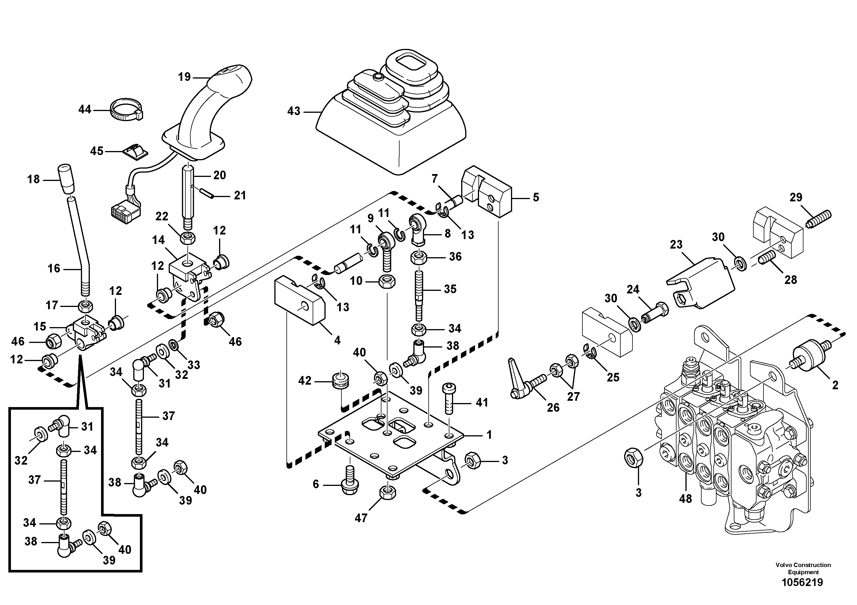 Схема запчастей Volvo L20F - 77616 Servo control valve L20F