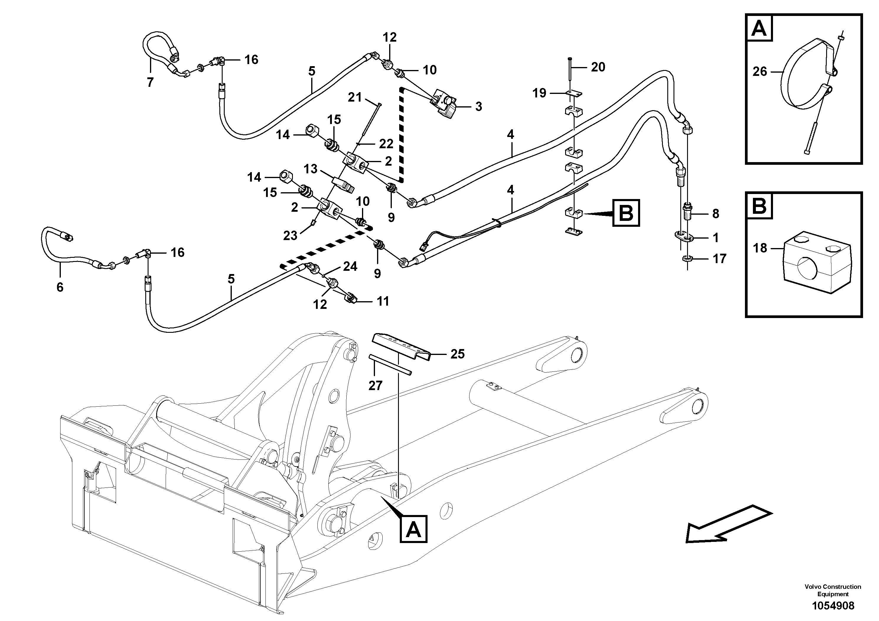 Схема запчастей Volvo L20F - 69127 Auxil. pump with lines L20F