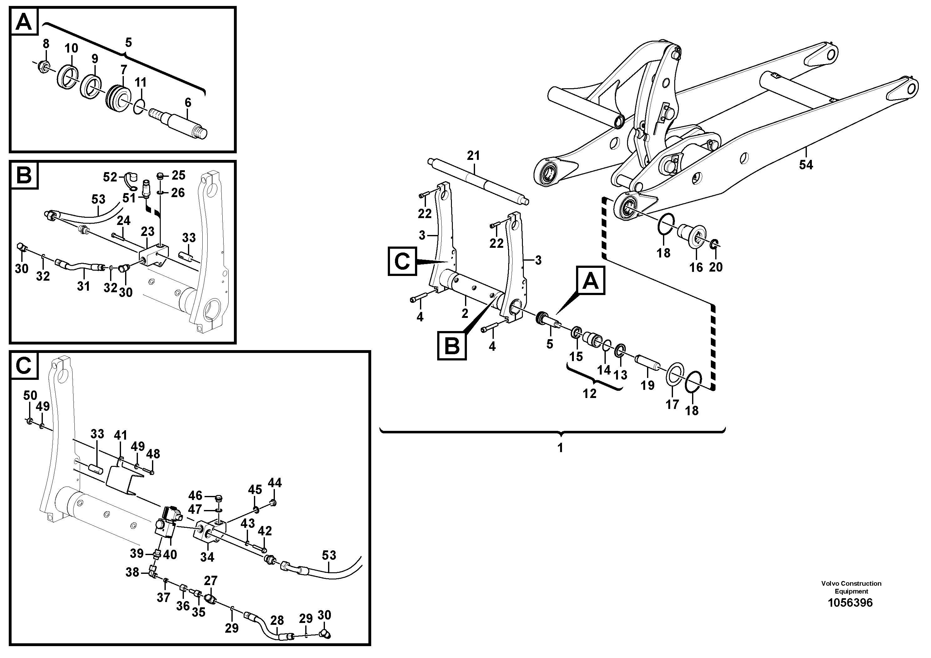 Схема запчастей Volvo L20F - 69129 Attachment mounting plate - Quick change, hydraulic L20F