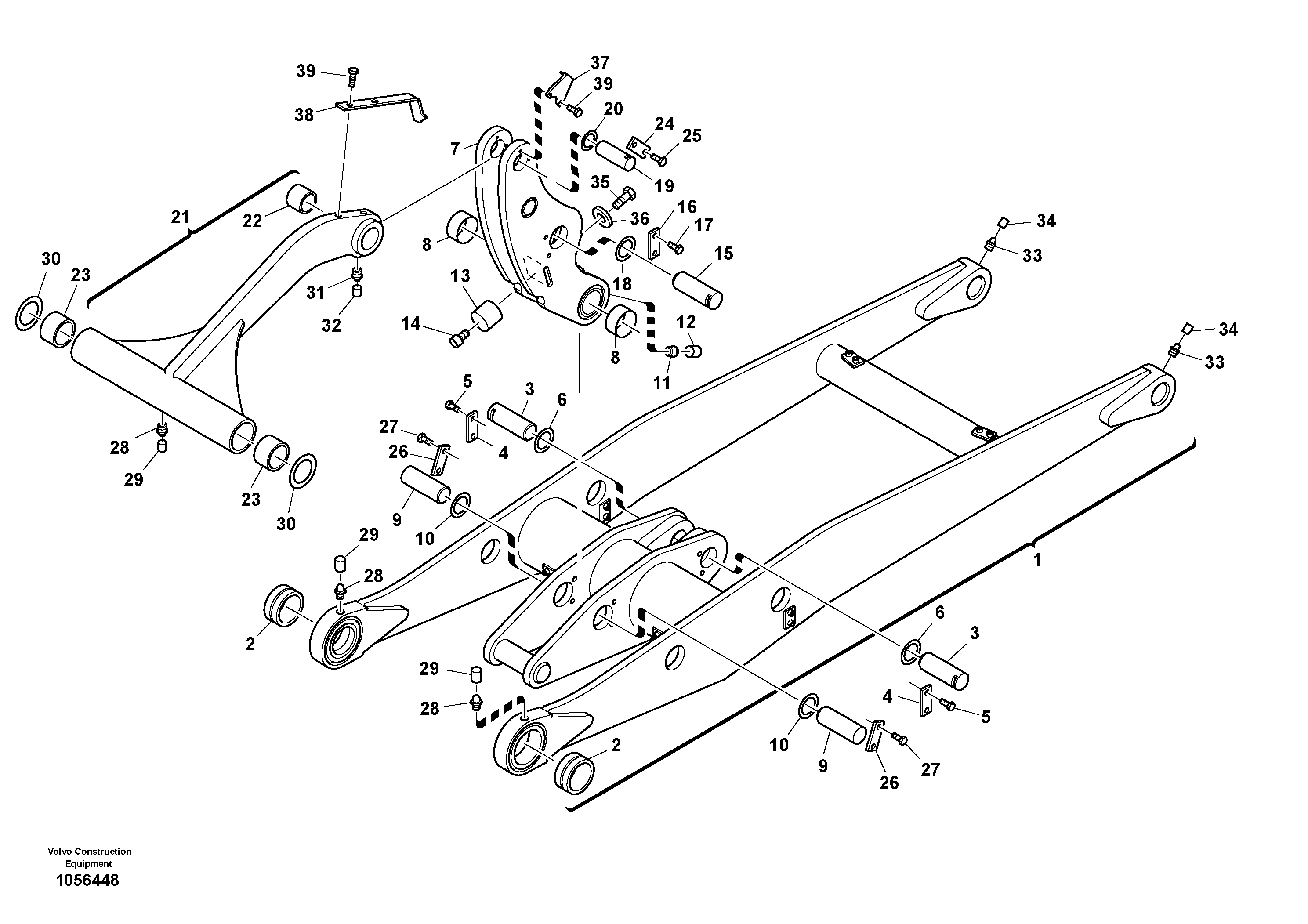 Схема запчастей Volvo L20F - 45658 Lifting framework with assembly parts L20F