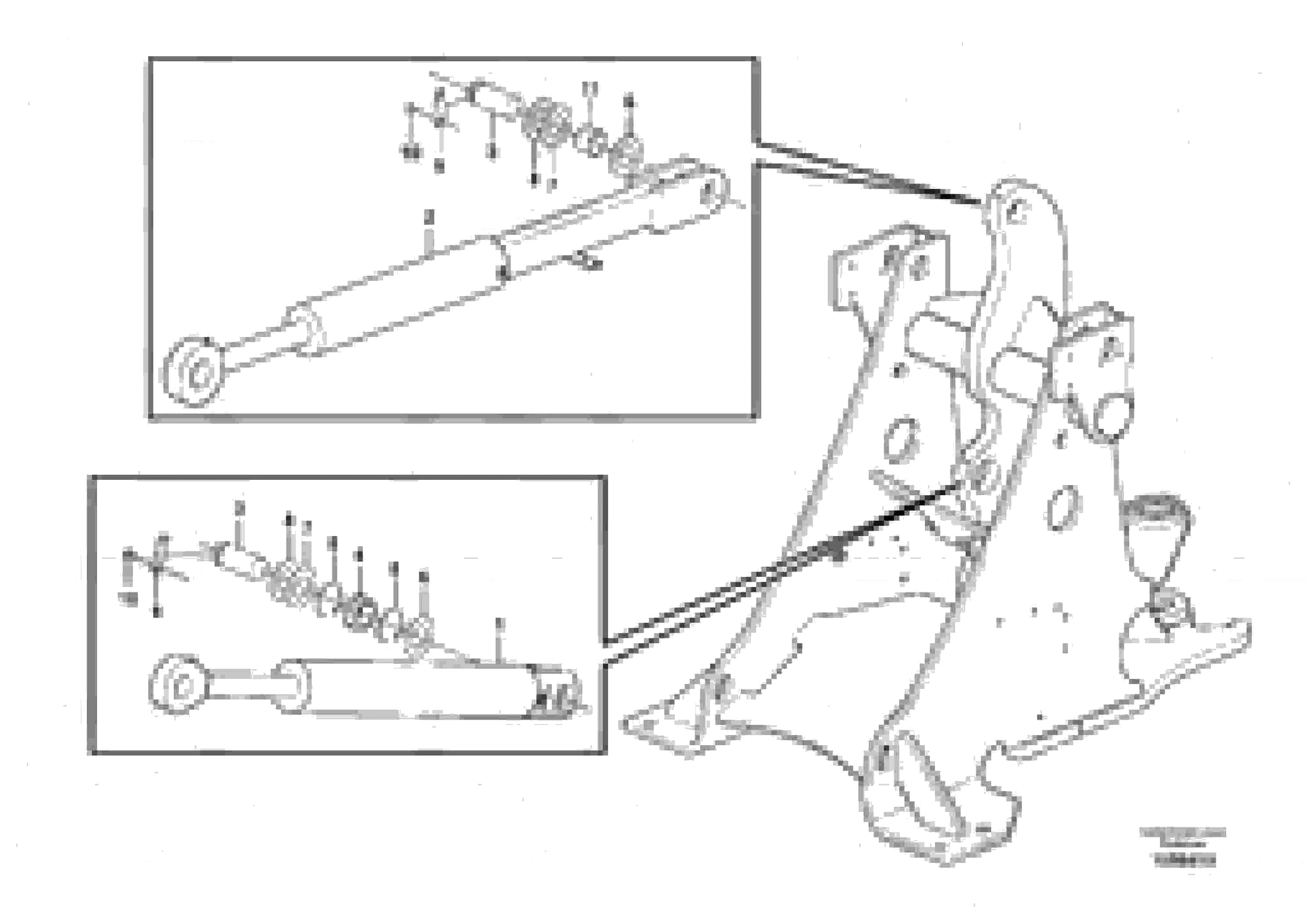 Схема запчастей Volvo L20F - 45659 Гидроцилиндр подъемный и толкающий с запасными частями L20F