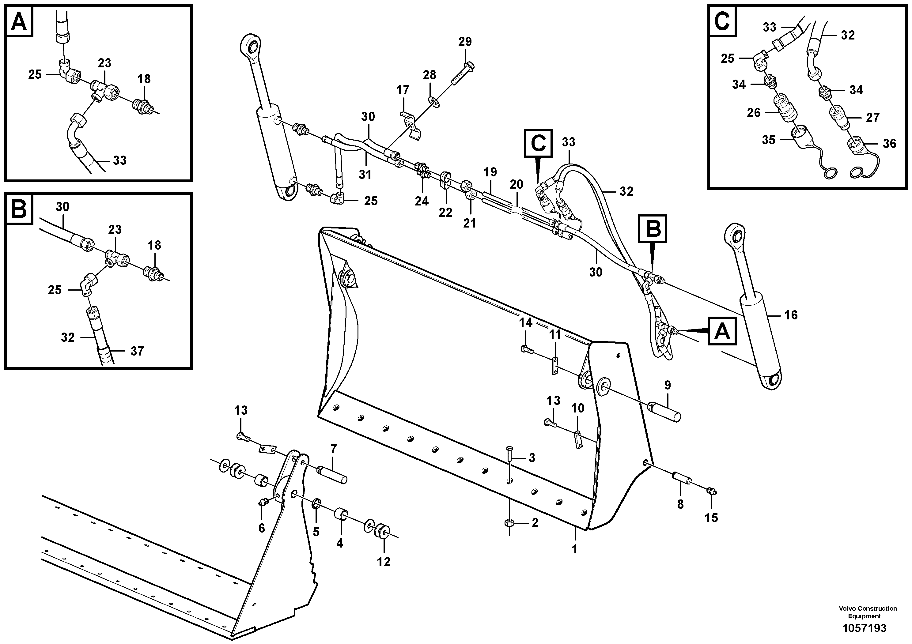 Схема запчастей Volvo L20F - 97963 Multi-purpose bucket ATTACHMENTS ATT. COMPACT WHEEL LOADERS GEN. F