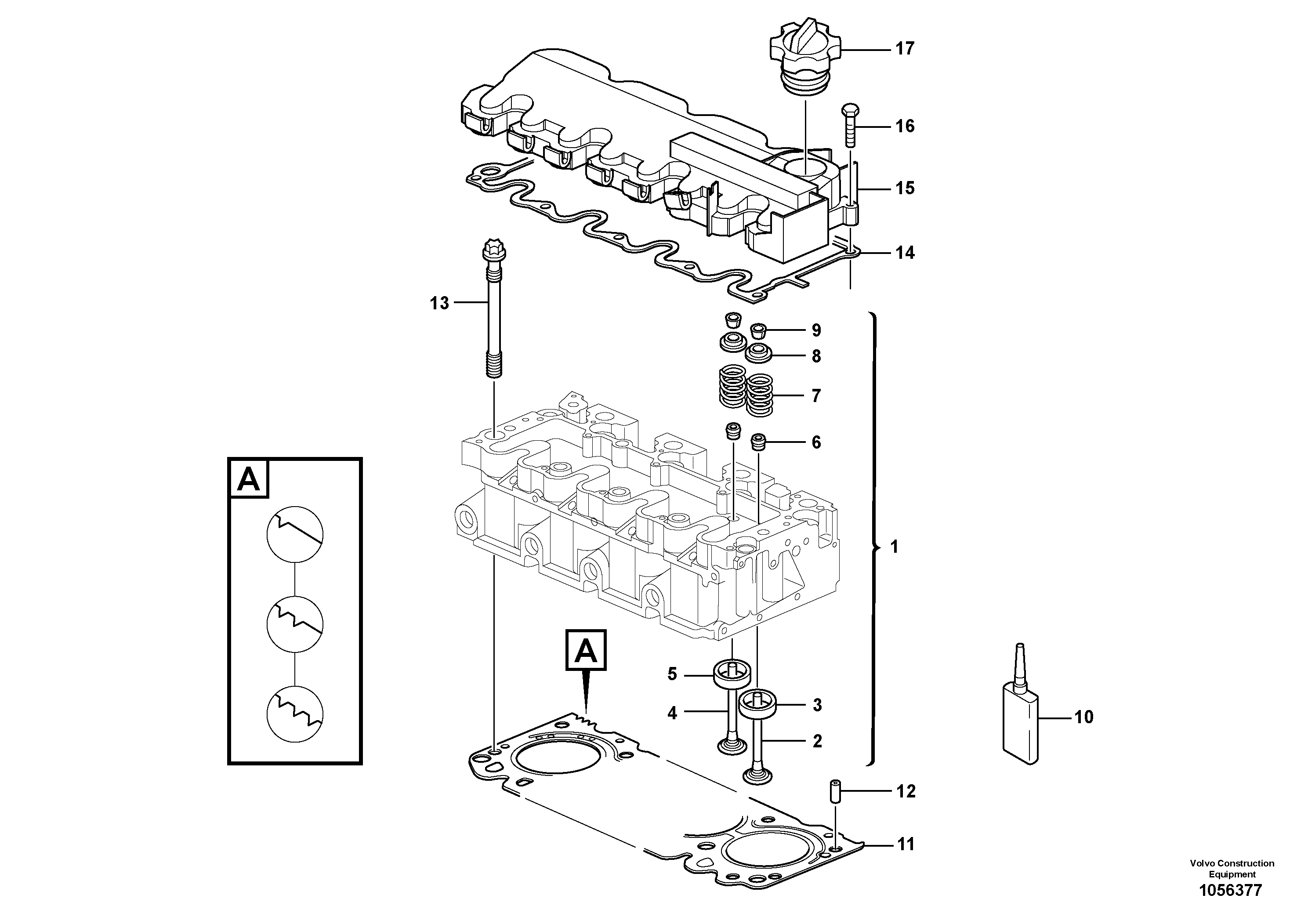 Схема запчастей Volvo L20F - 62181 Головка блока цилиндров L20F