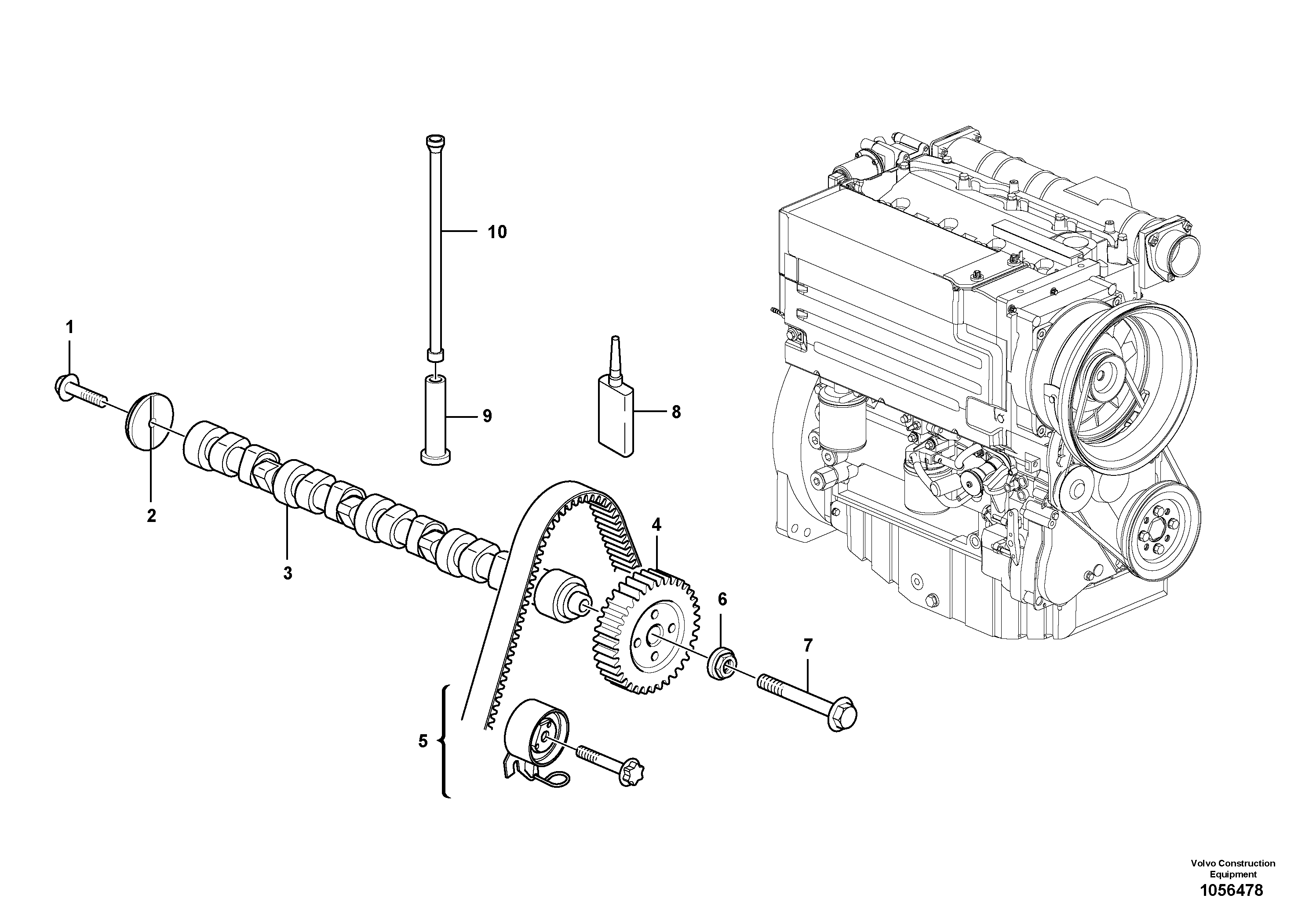 Схема запчастей Volvo L20F - 62197 Распредвал L20F