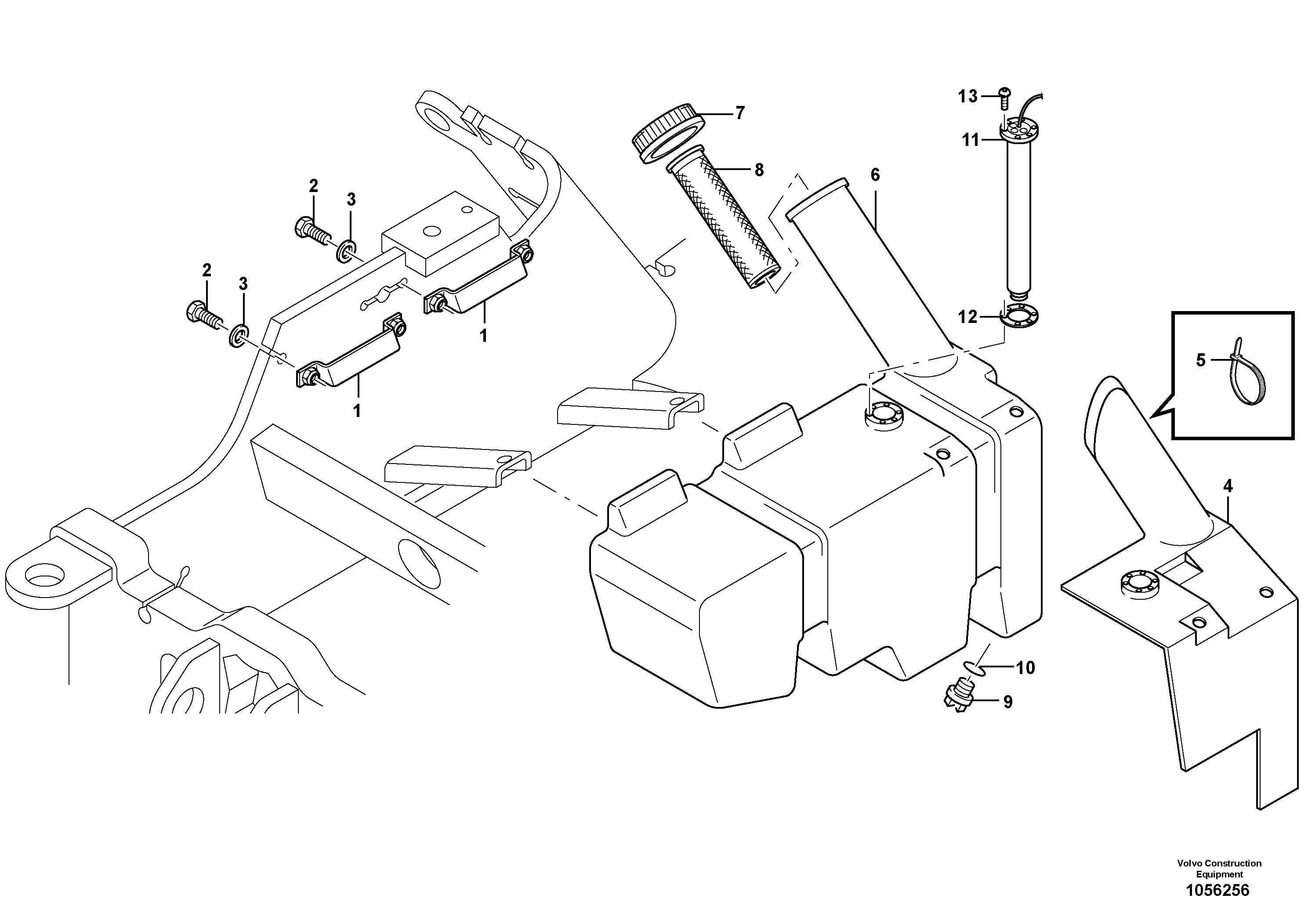 Схема запчастей Volvo L20F - 57185 Топливный бак (бензобак) L20F