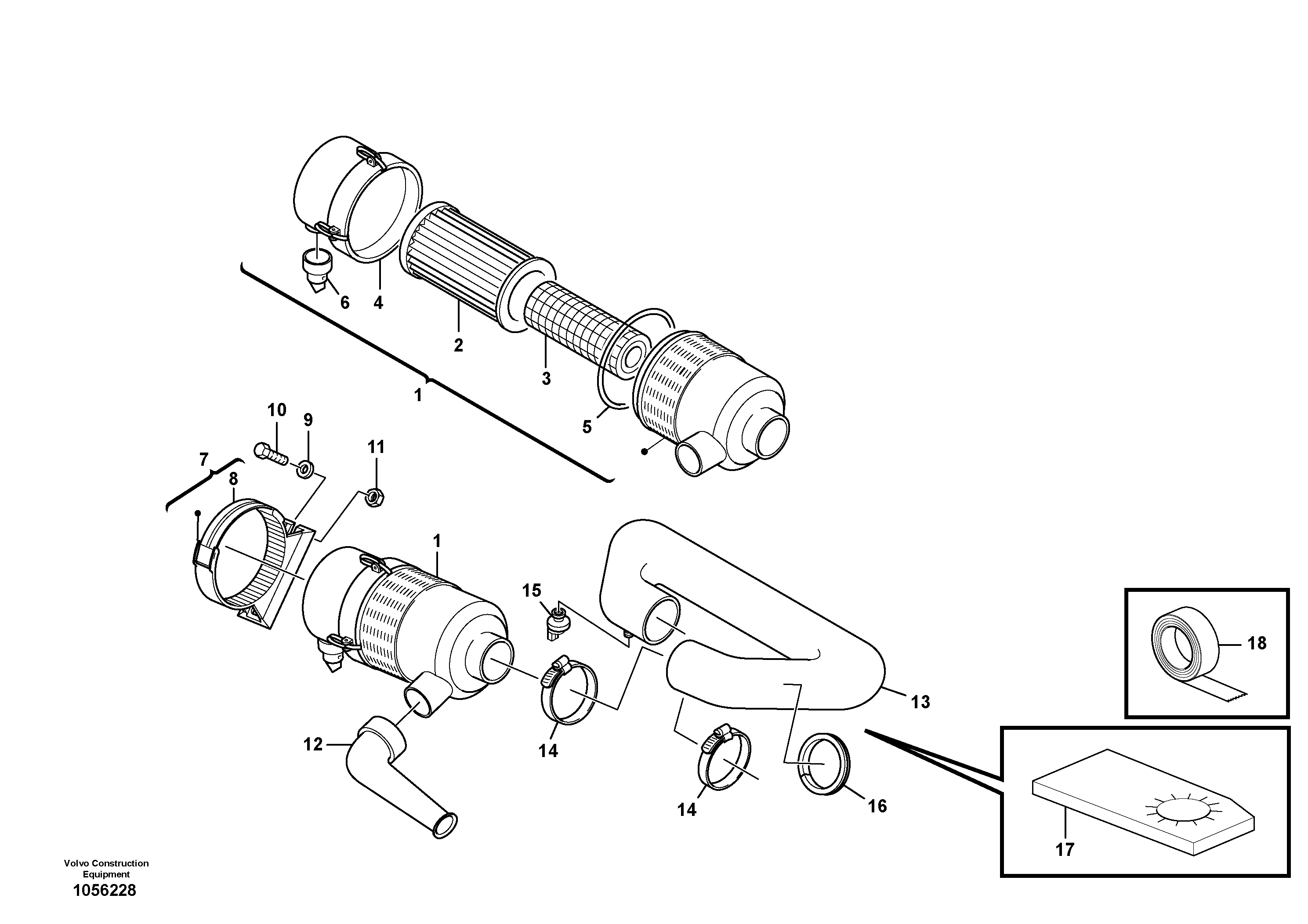Схема запчастей Volvo L20F - 62273 Air filter, mounting L20F