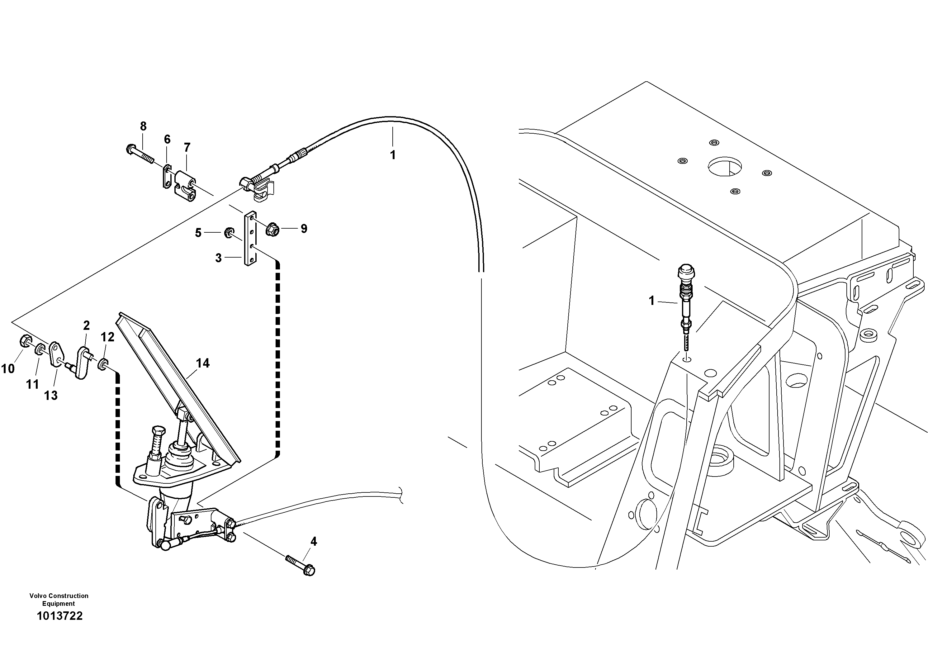 Схема запчастей Volvo L20F - 66215 Hand throttle L20F