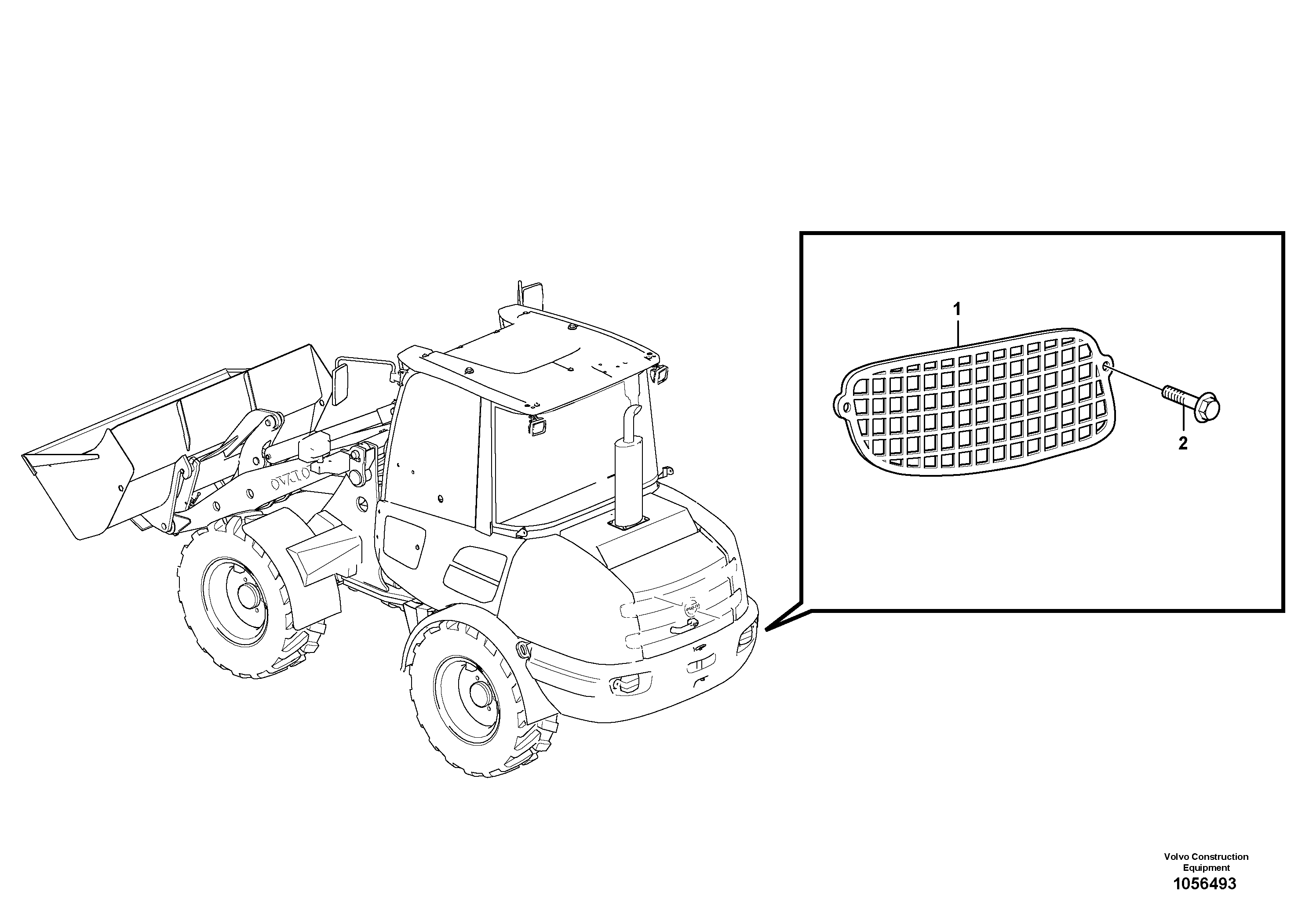 Схема запчастей Volvo L20F - 33461 Lighting, front, including parking light and day running light L20F