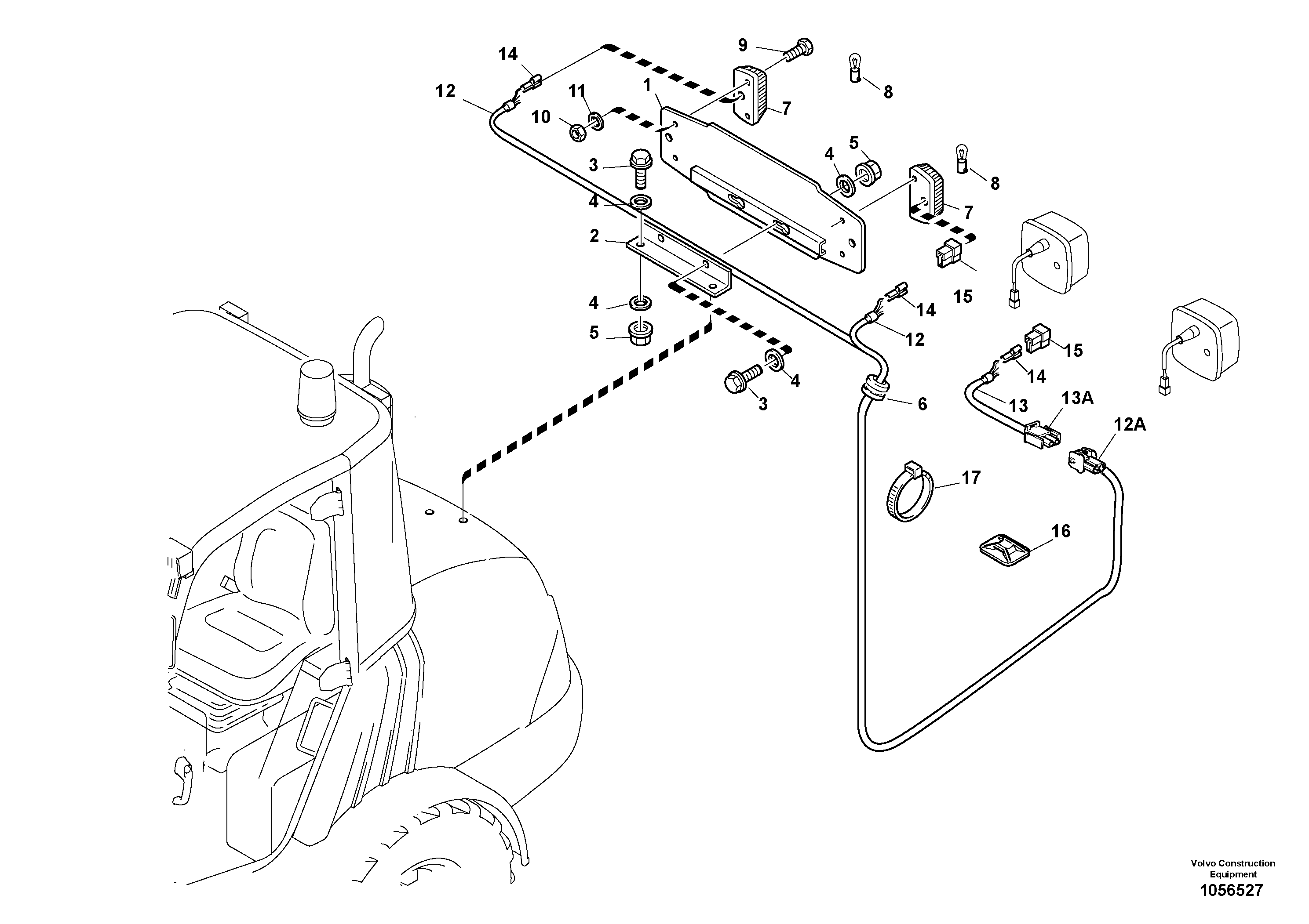 Схема запчастей Volvo L20F - 33462 Number plate illumination L20F