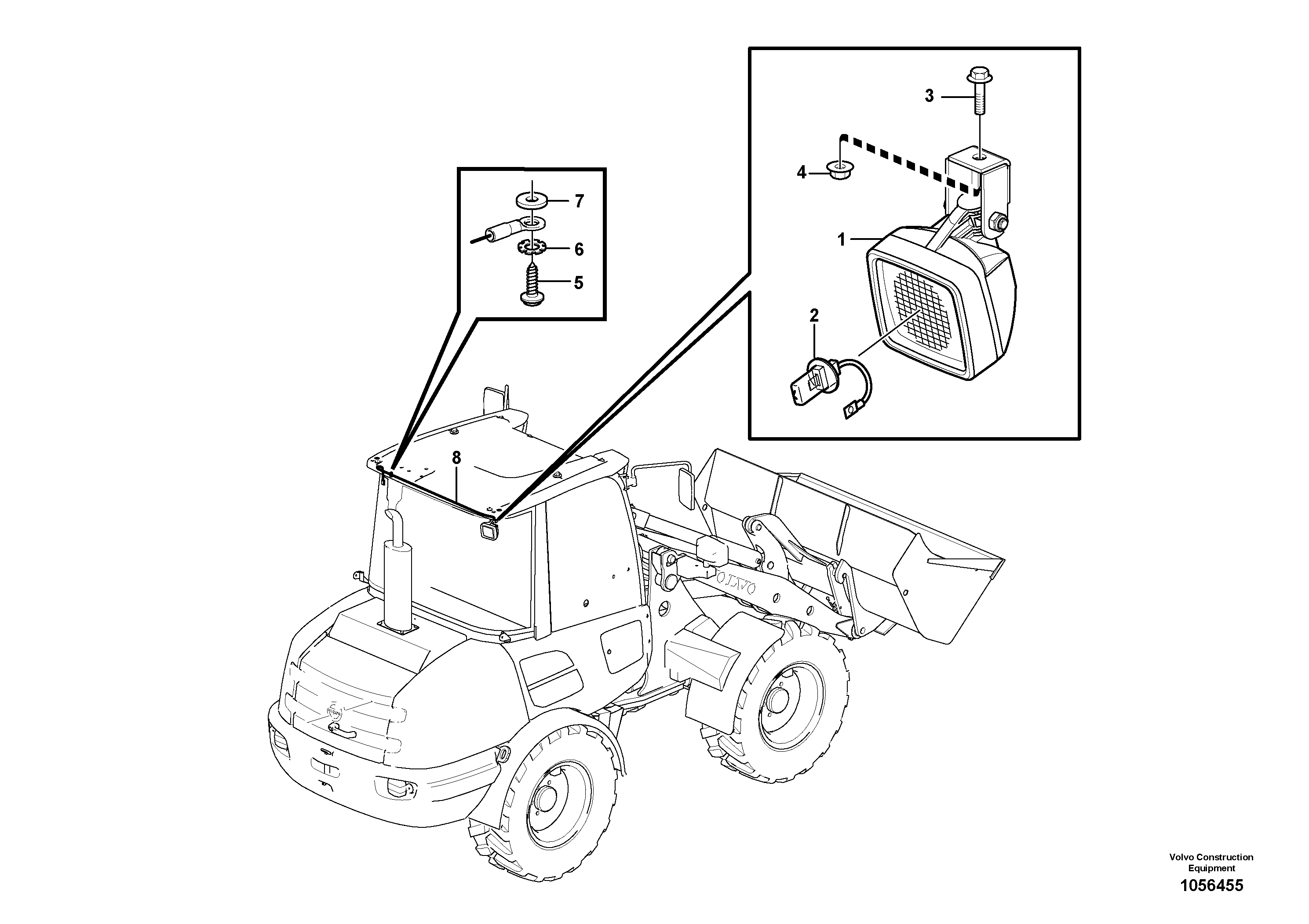 Схема запчастей Volvo L20F - 89429 Work lights L20F