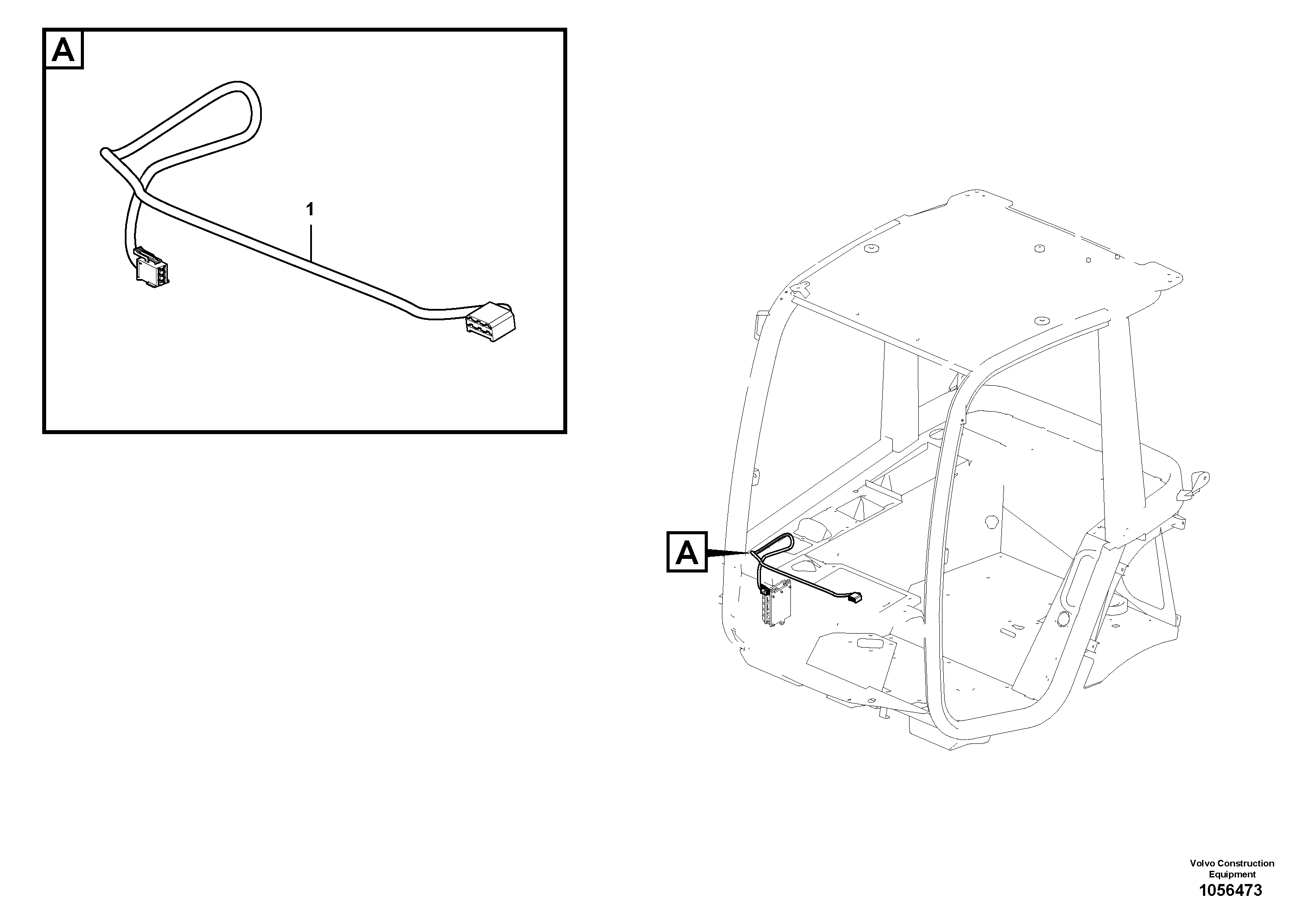 Схема запчастей Volvo L20F - 29164 Cable harness, windshield washer L20F