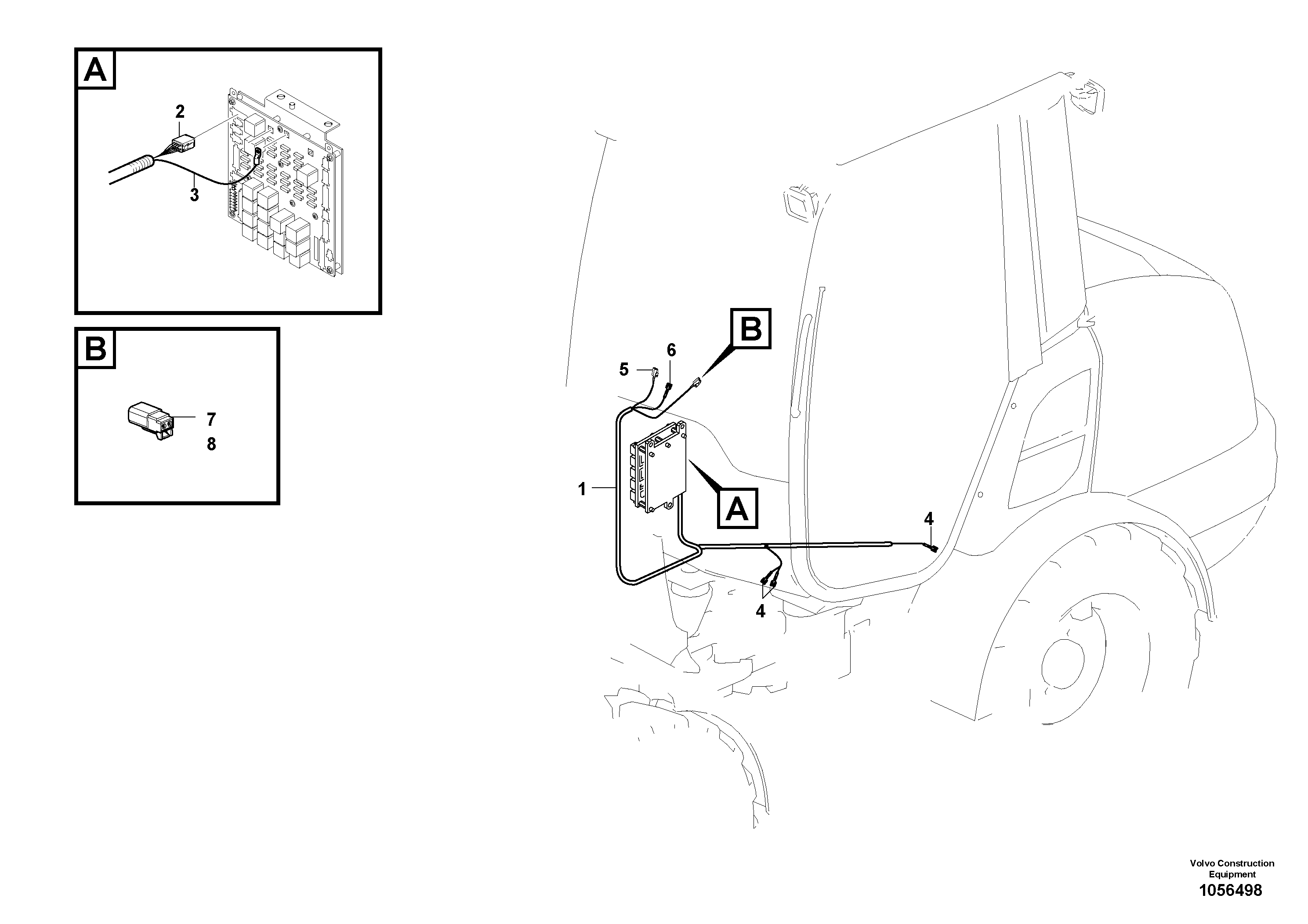 Схема запчастей Volvo L20F - 30332 Cable harness, under cab L20F