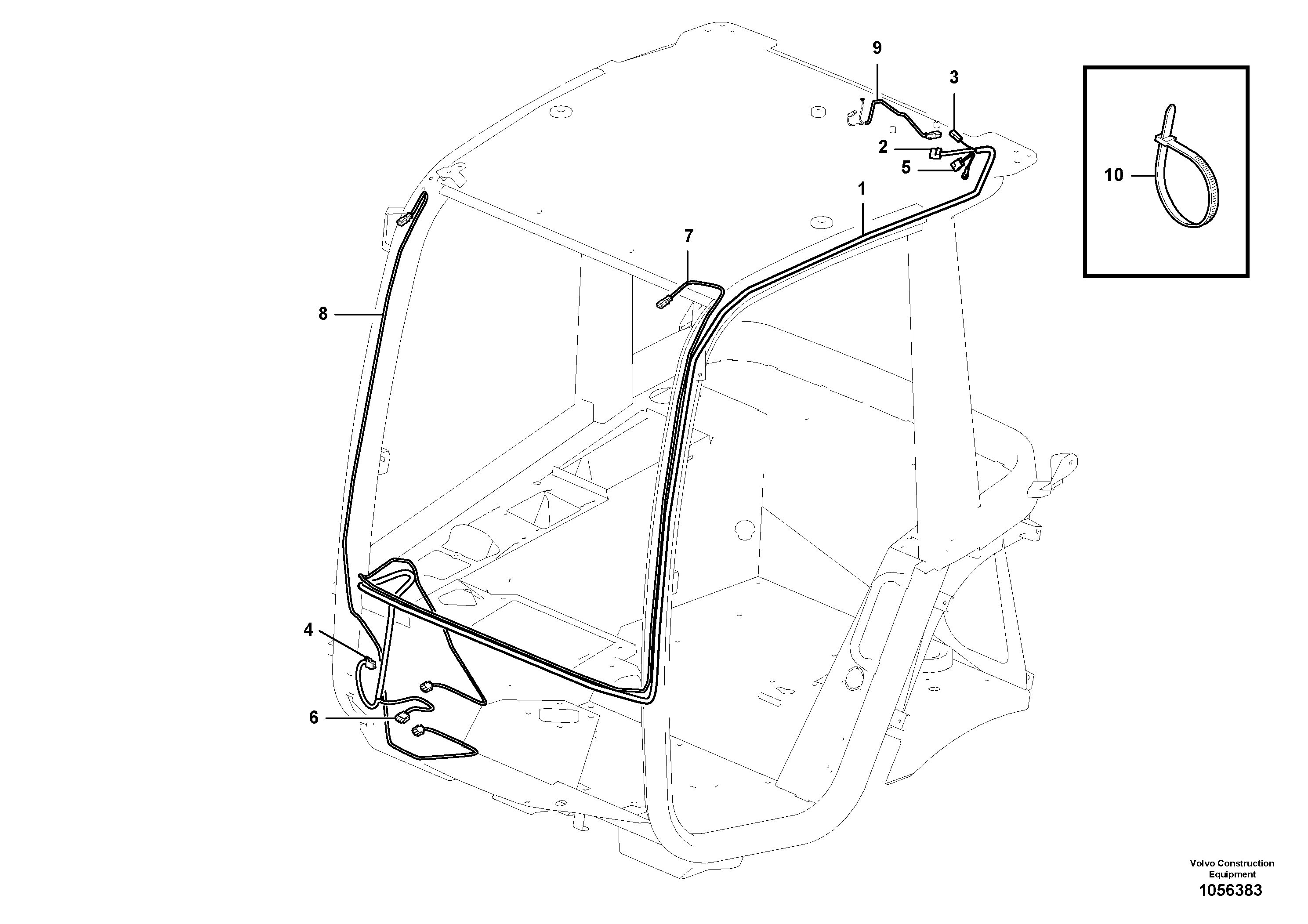 Схема запчастей Volvo L20F - 30333 Cable harness, ceiling L20F