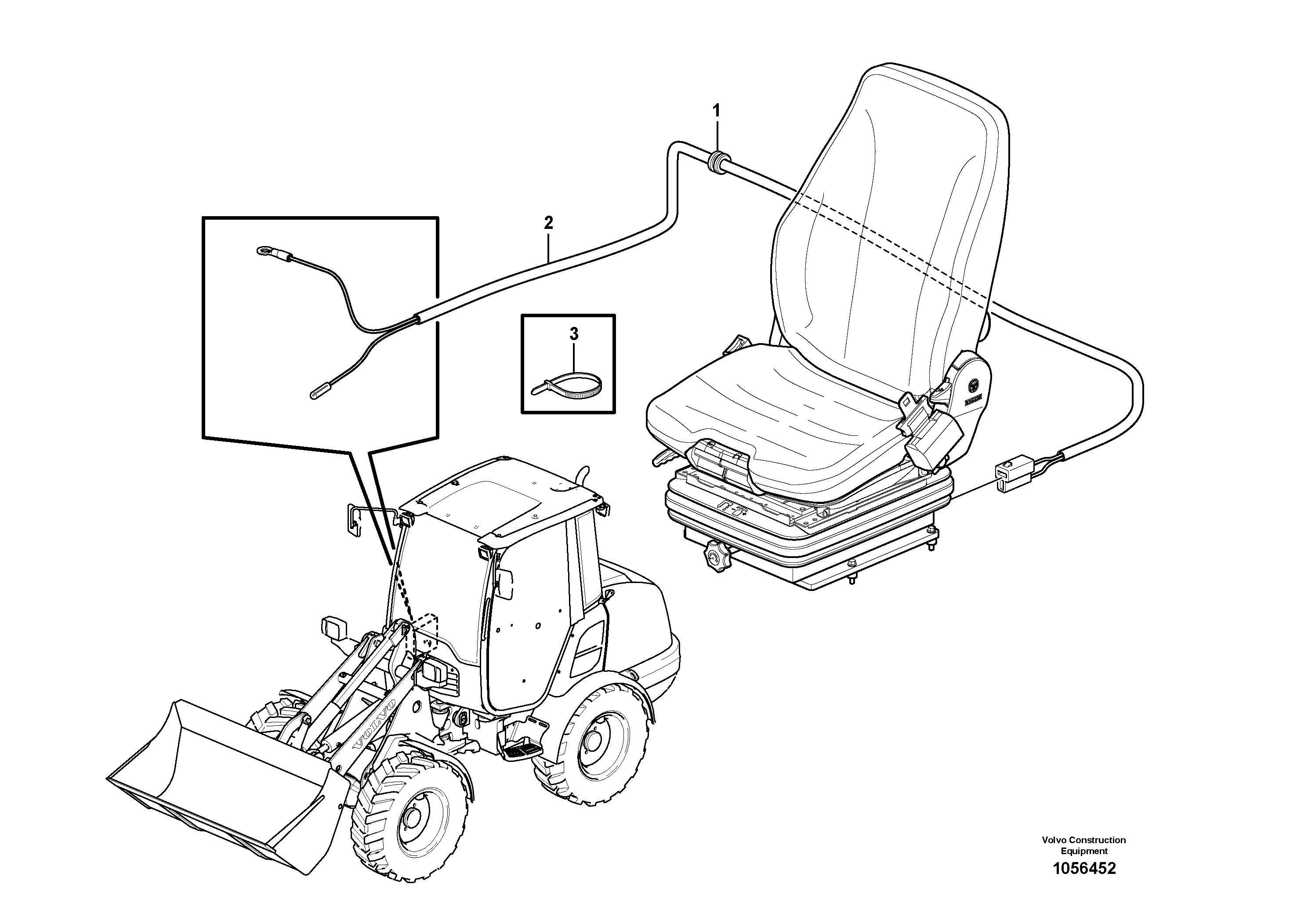 Схема запчастей Volvo L20F - 30369 Heater for seat L20F