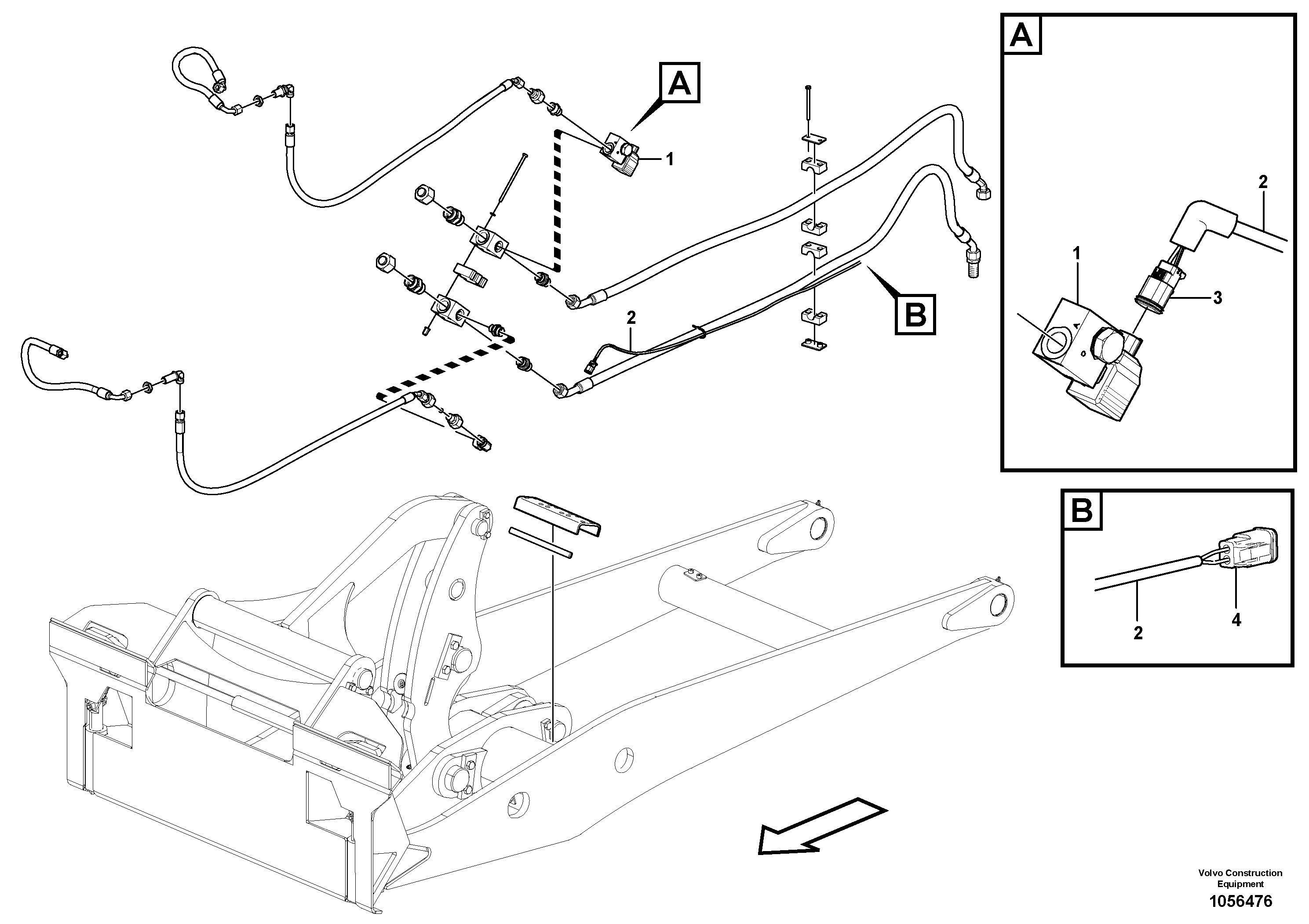 Схема запчастей Volvo L20F - 69128 Cable harness, attachmentbracket L20F