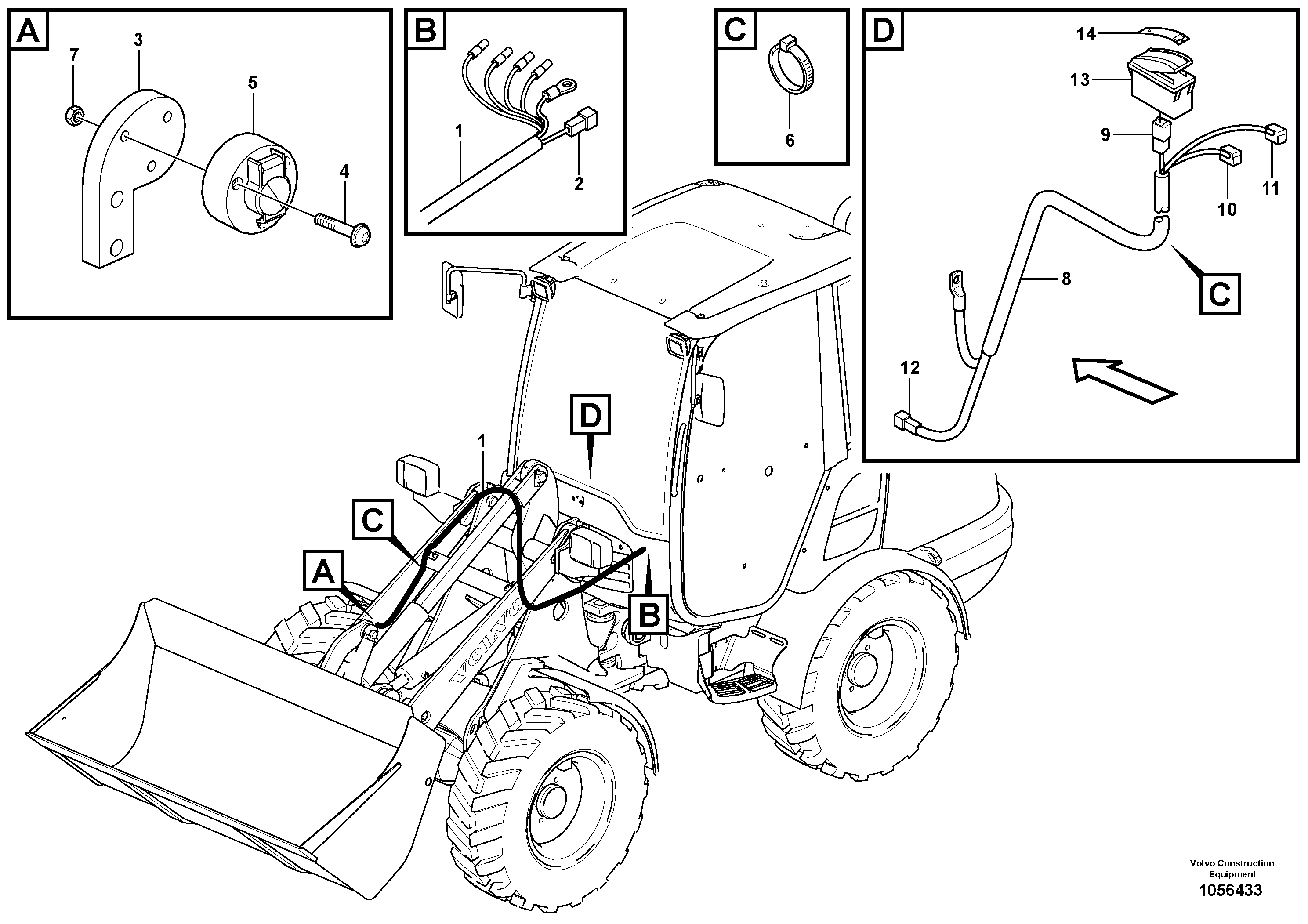 Схема запчастей Volvo L20F - 96951 Electrical preparation for sweeper L20F