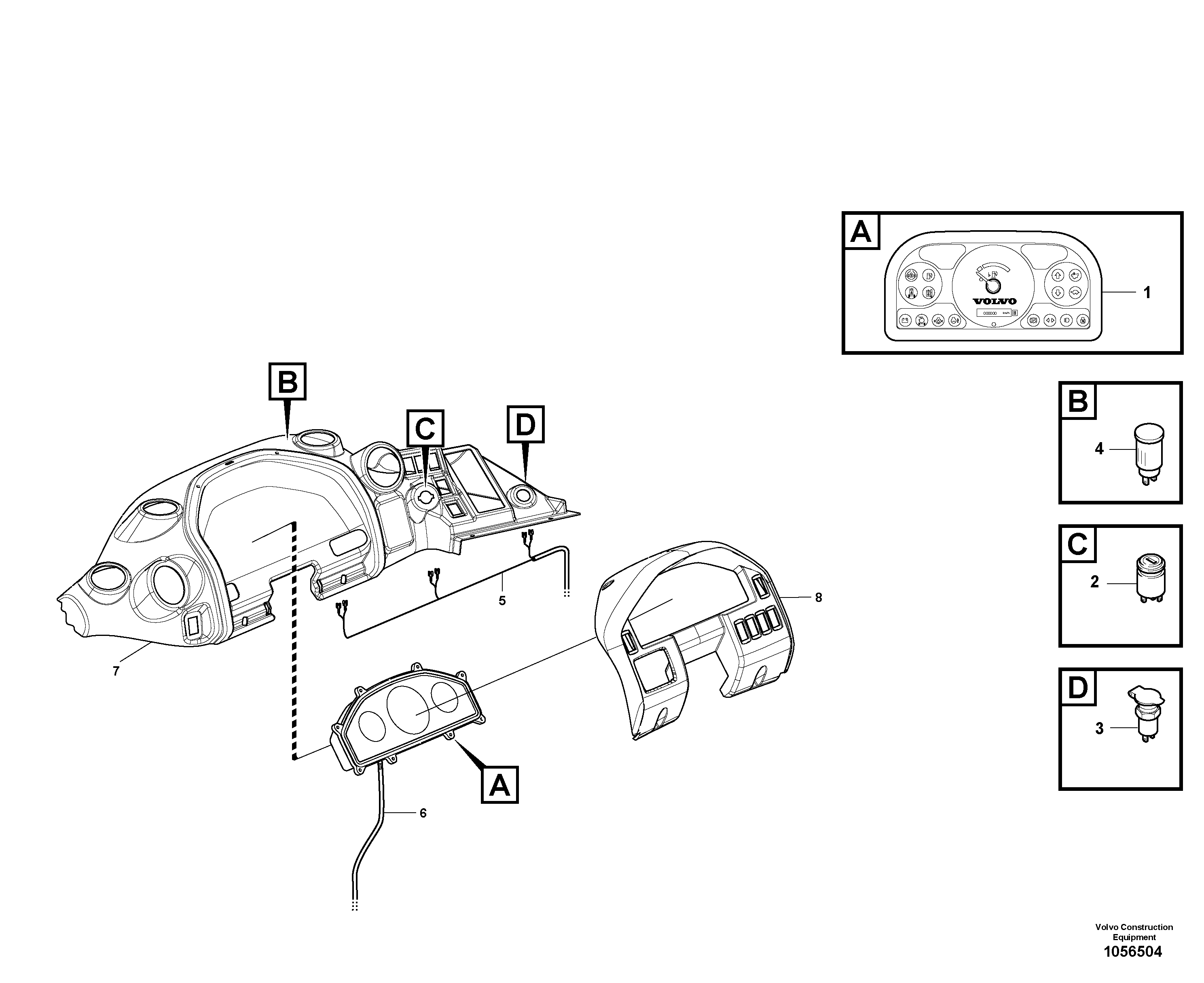 Схема запчастей Volvo L20F - 29185 Instruments panel L20F